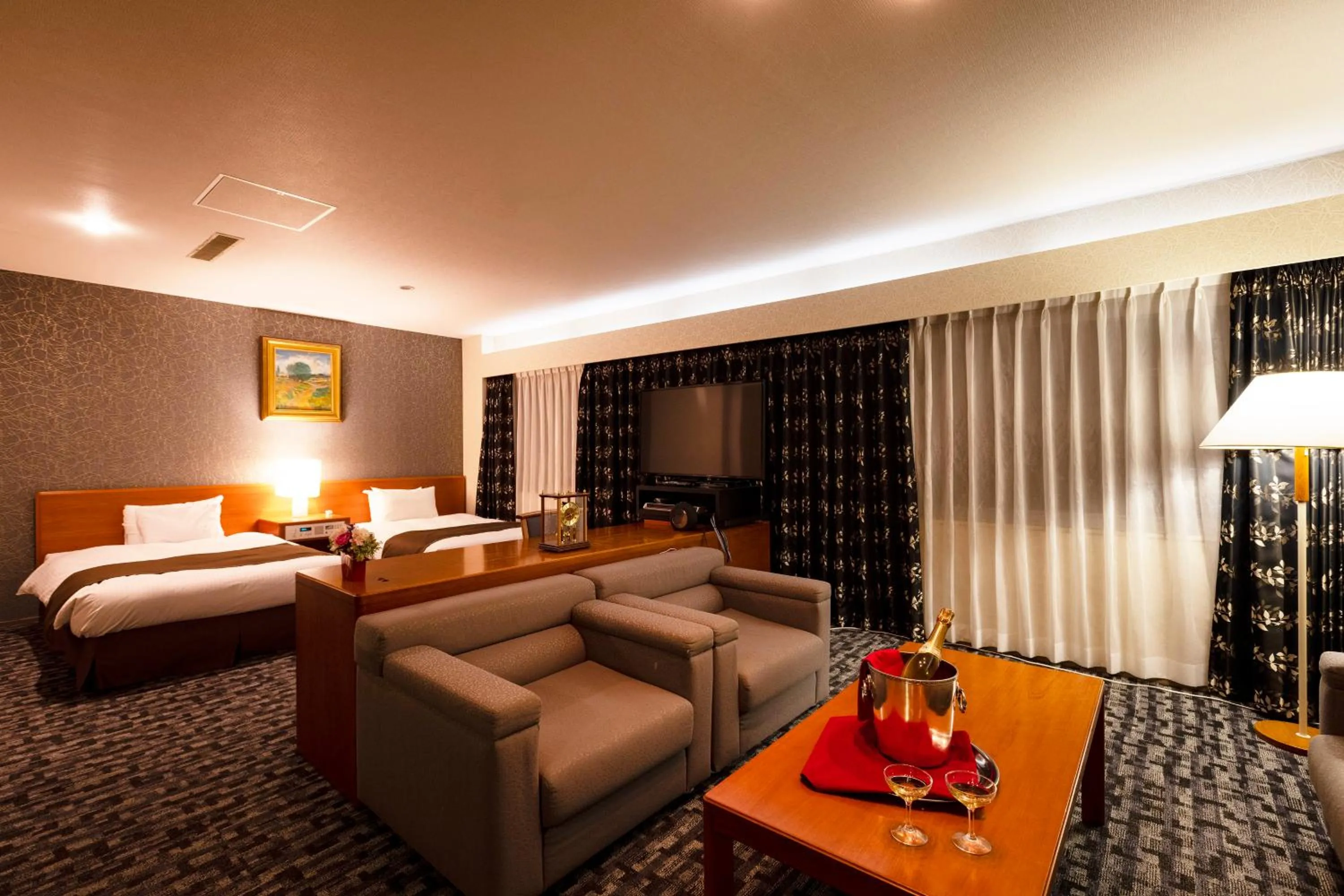 Photo of the whole room, Bed in Yamagata Grand Hotel