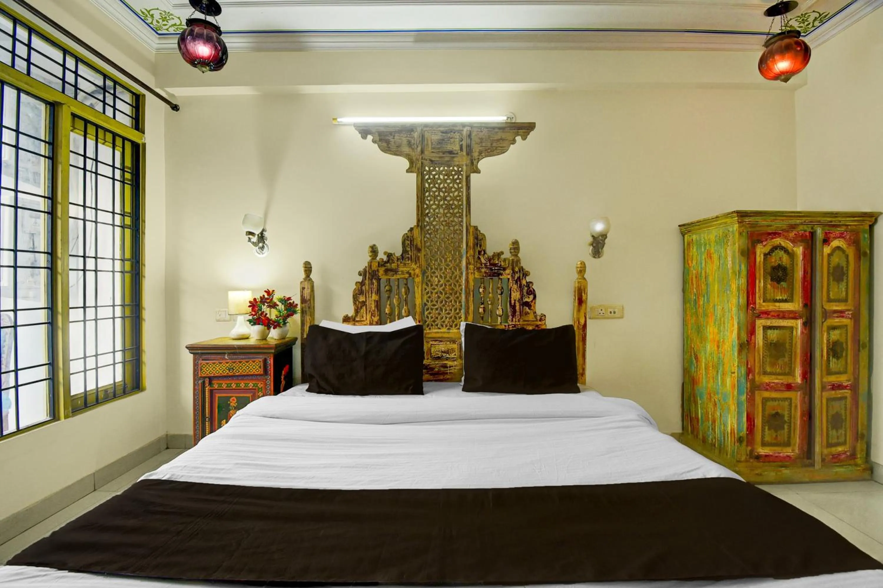 Bedroom, Bed in Collection O Jal Mahal Jaipur Formerly Little Ganesha Inn