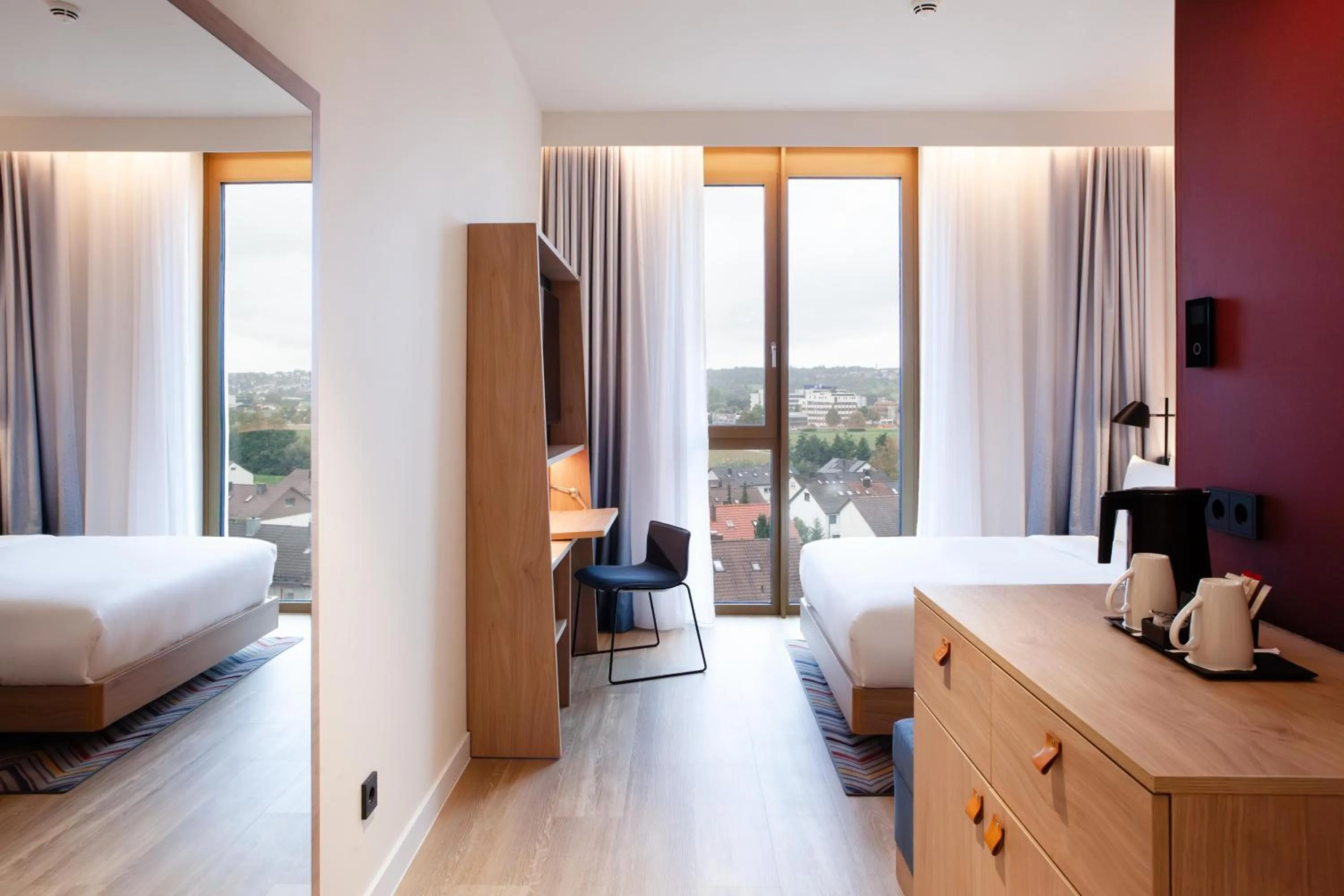 Bedroom, Bed in Hampton By Hilton Stuttgart Airport