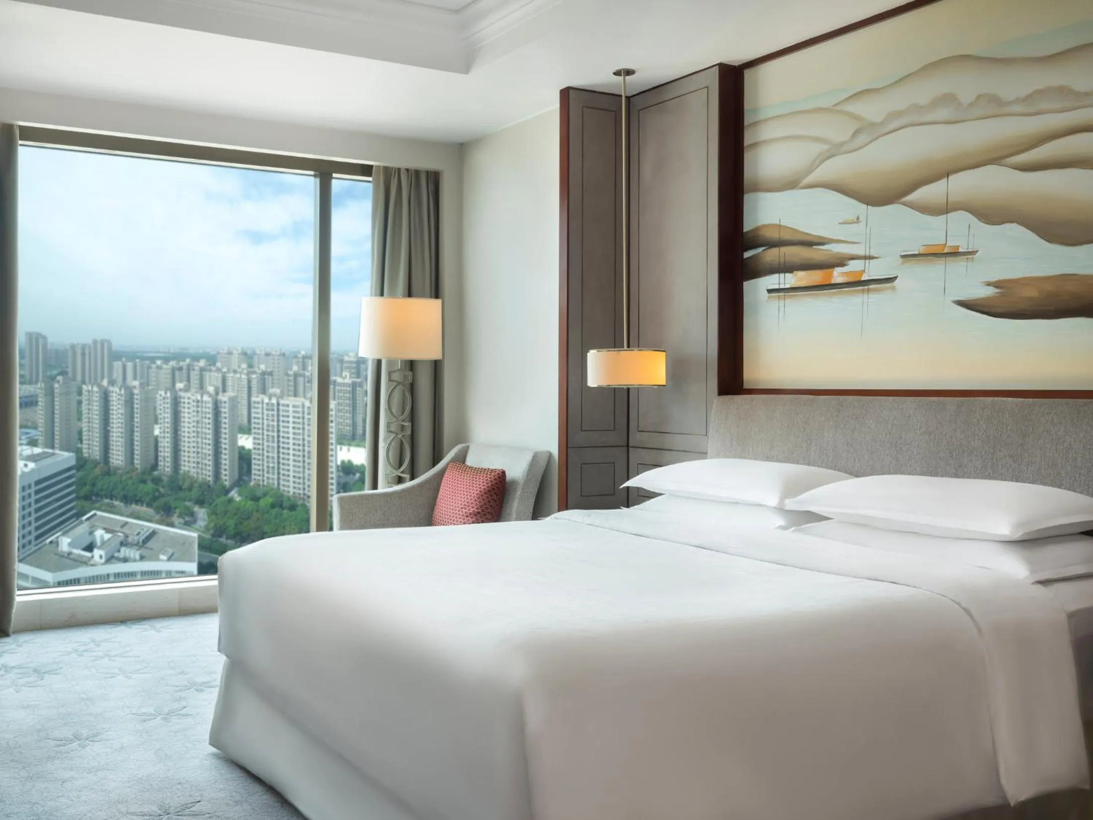 City view, Bed in Sheraton Shanghai Jiading Hotel