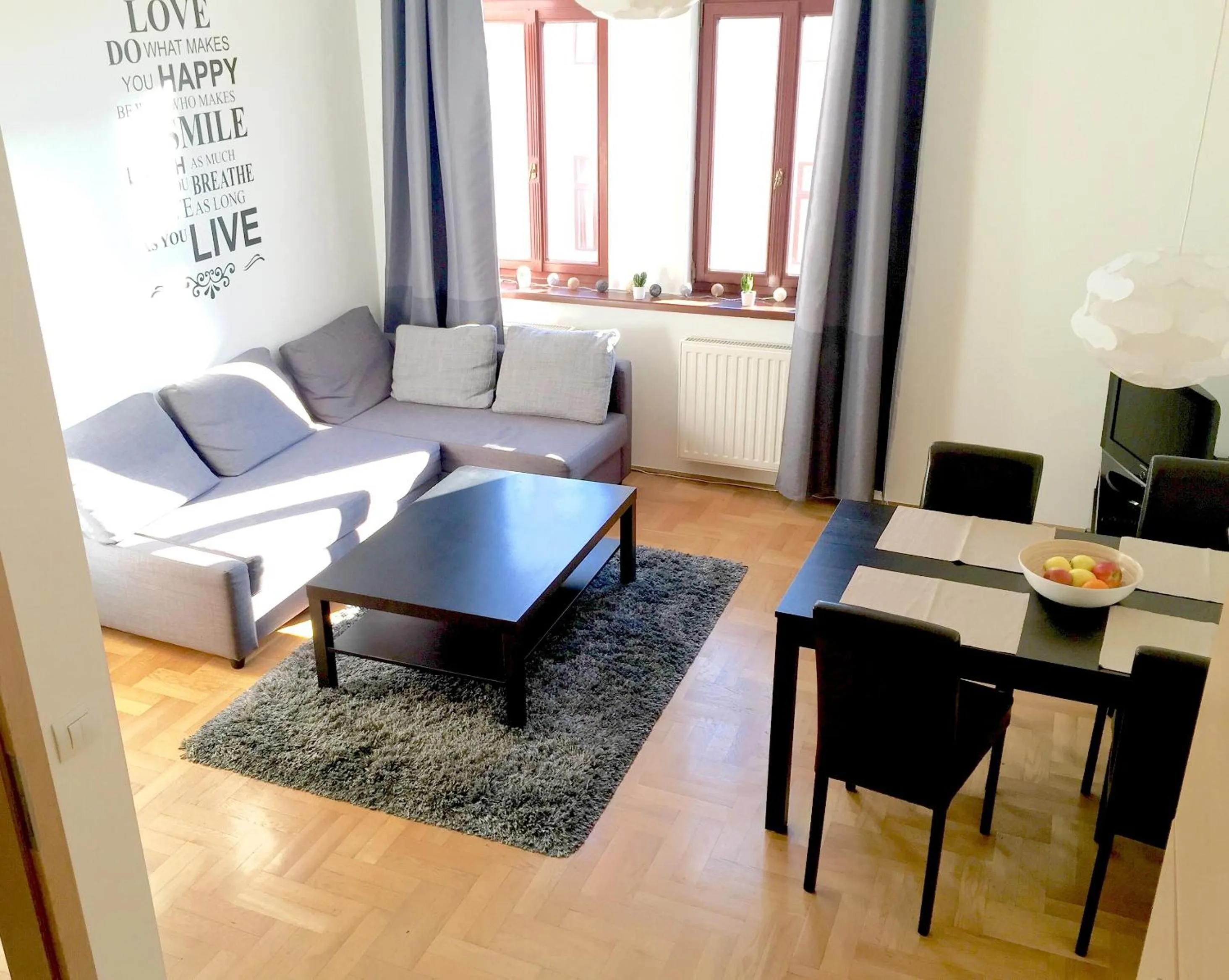 Living room in Gozsdu Apartment