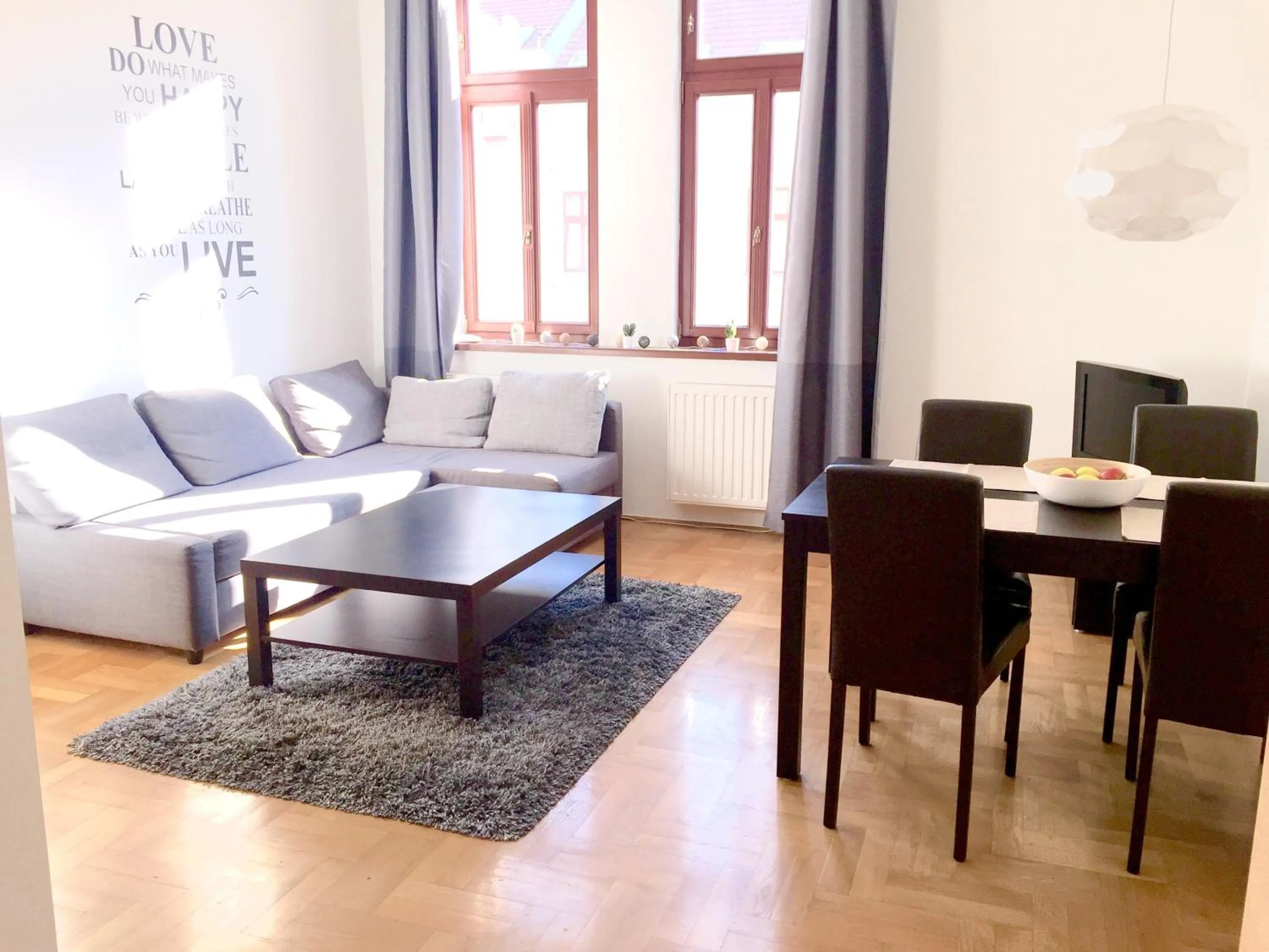 Living room in Gozsdu Apartment