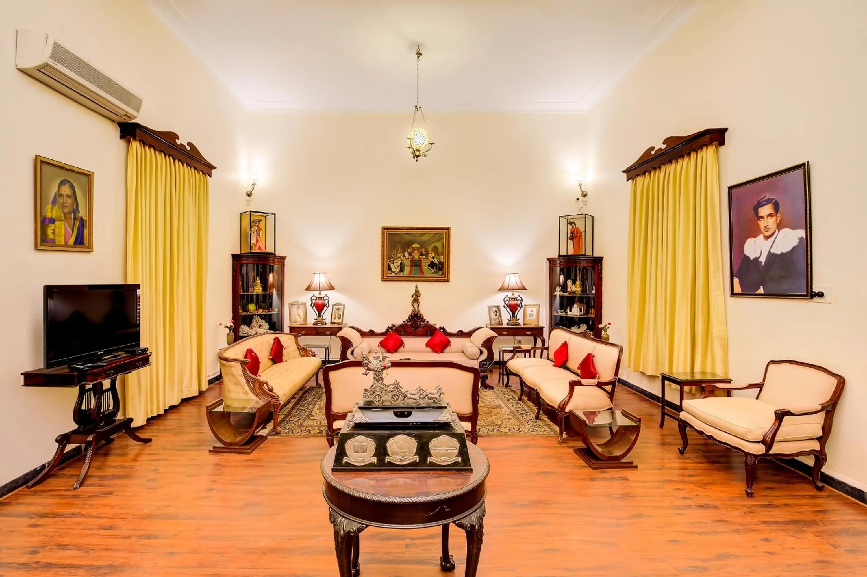 Seating area in WelcomHeritage Shivavilas Palace, HAMPI