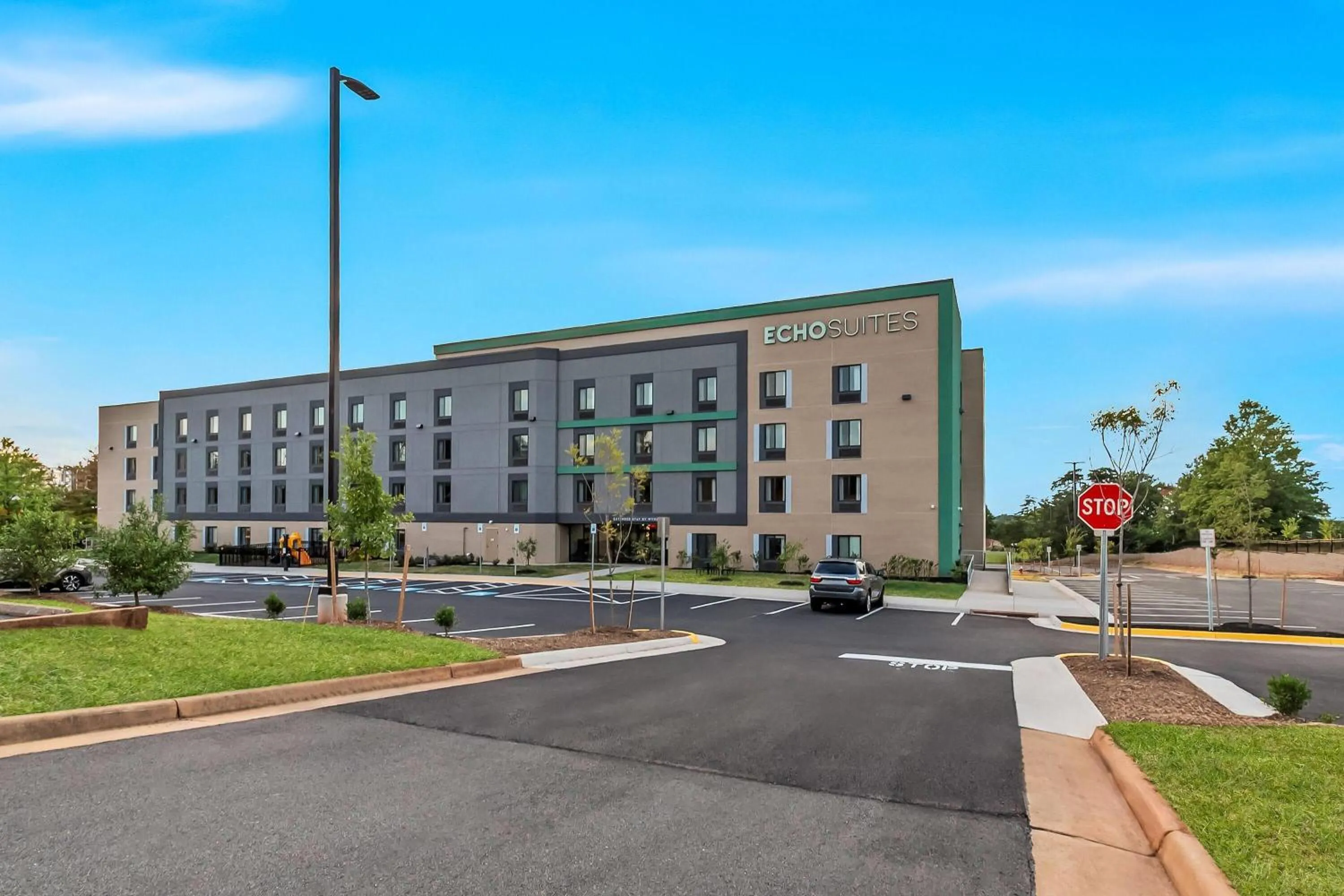 Property building in ECHO Suites Extended Stay by Wyndham Sterling