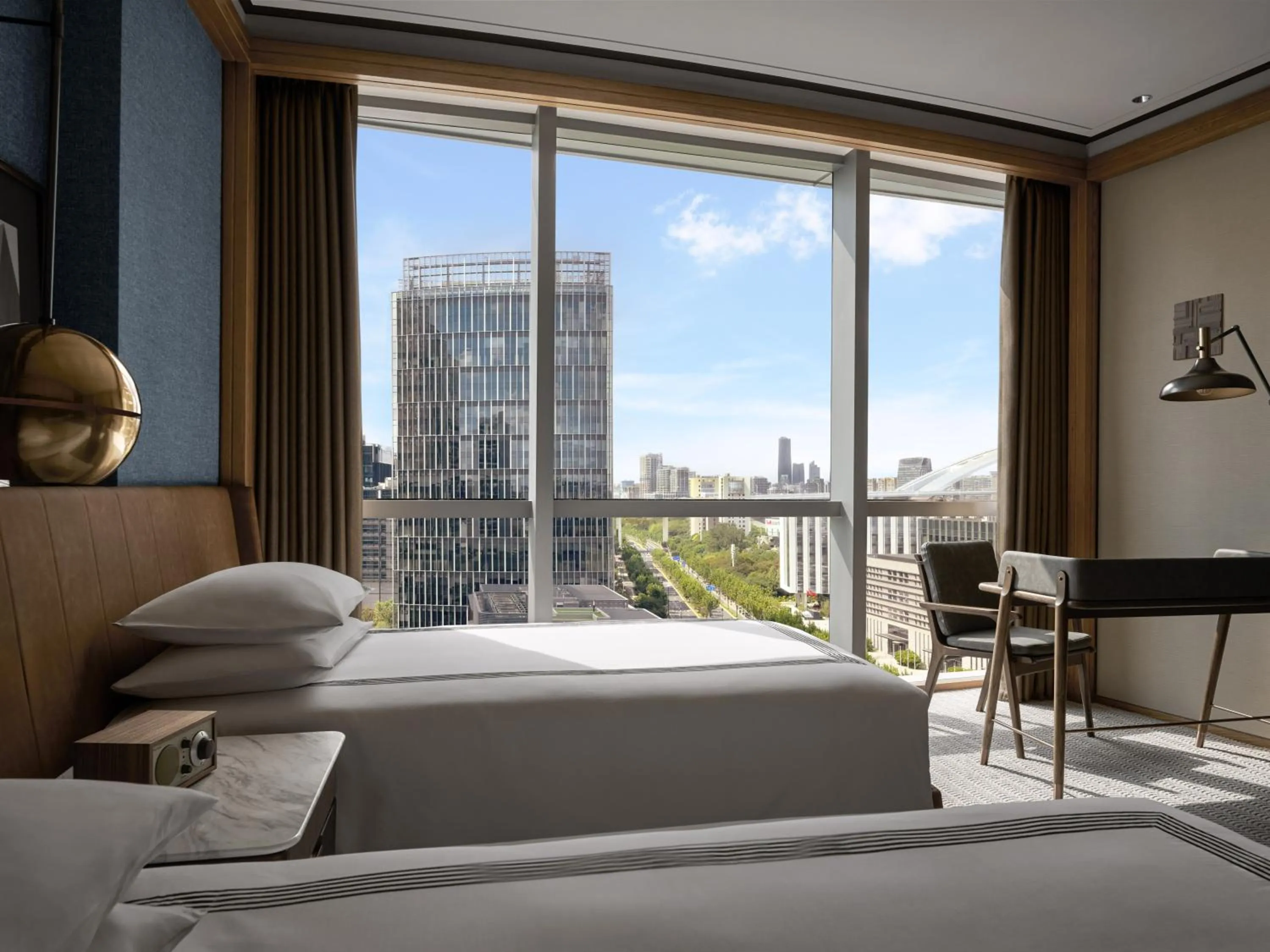 View (from property/room), Bed in Thompson Shanghai Expo