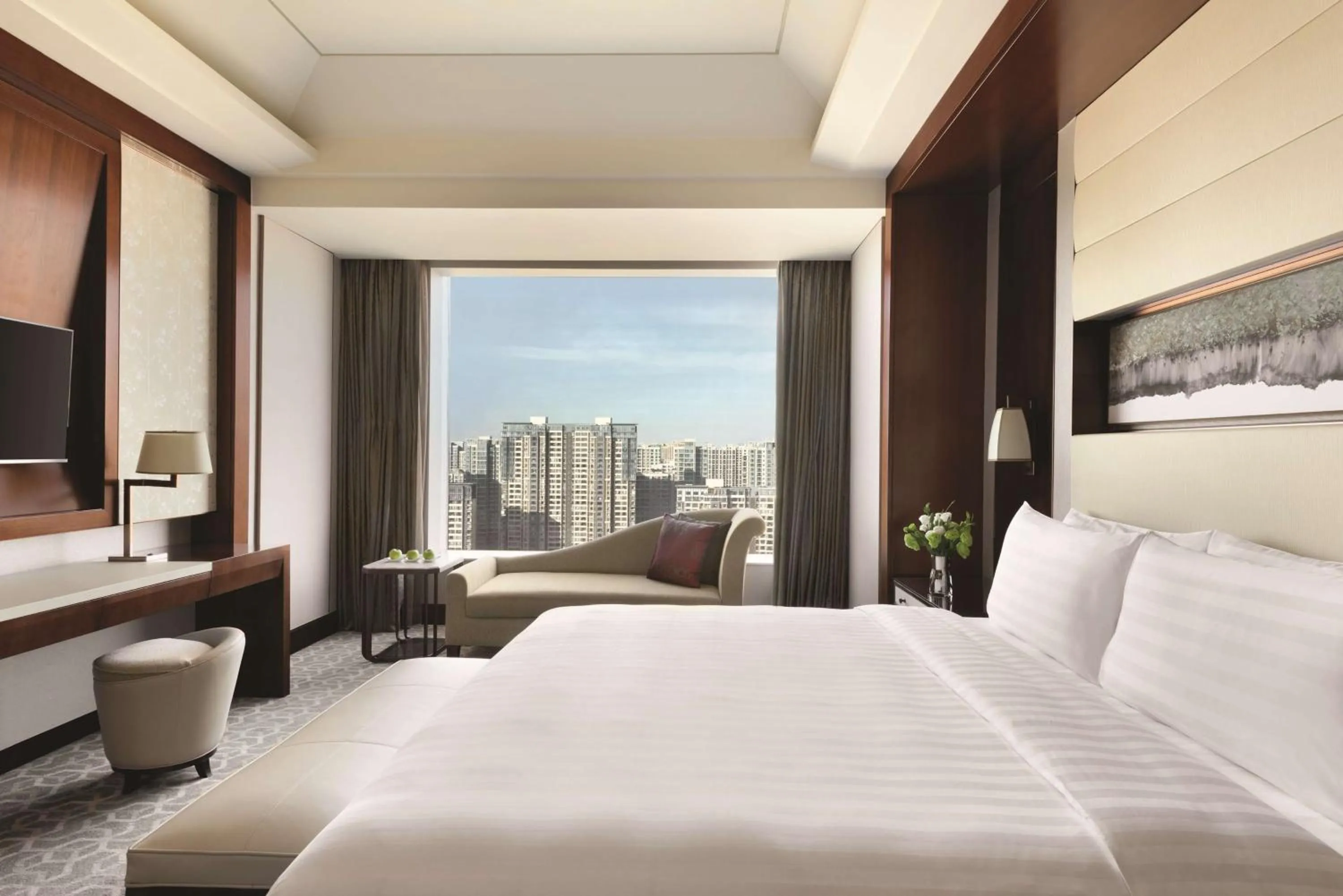 Shower, Bed in Shangri-La Tangshan