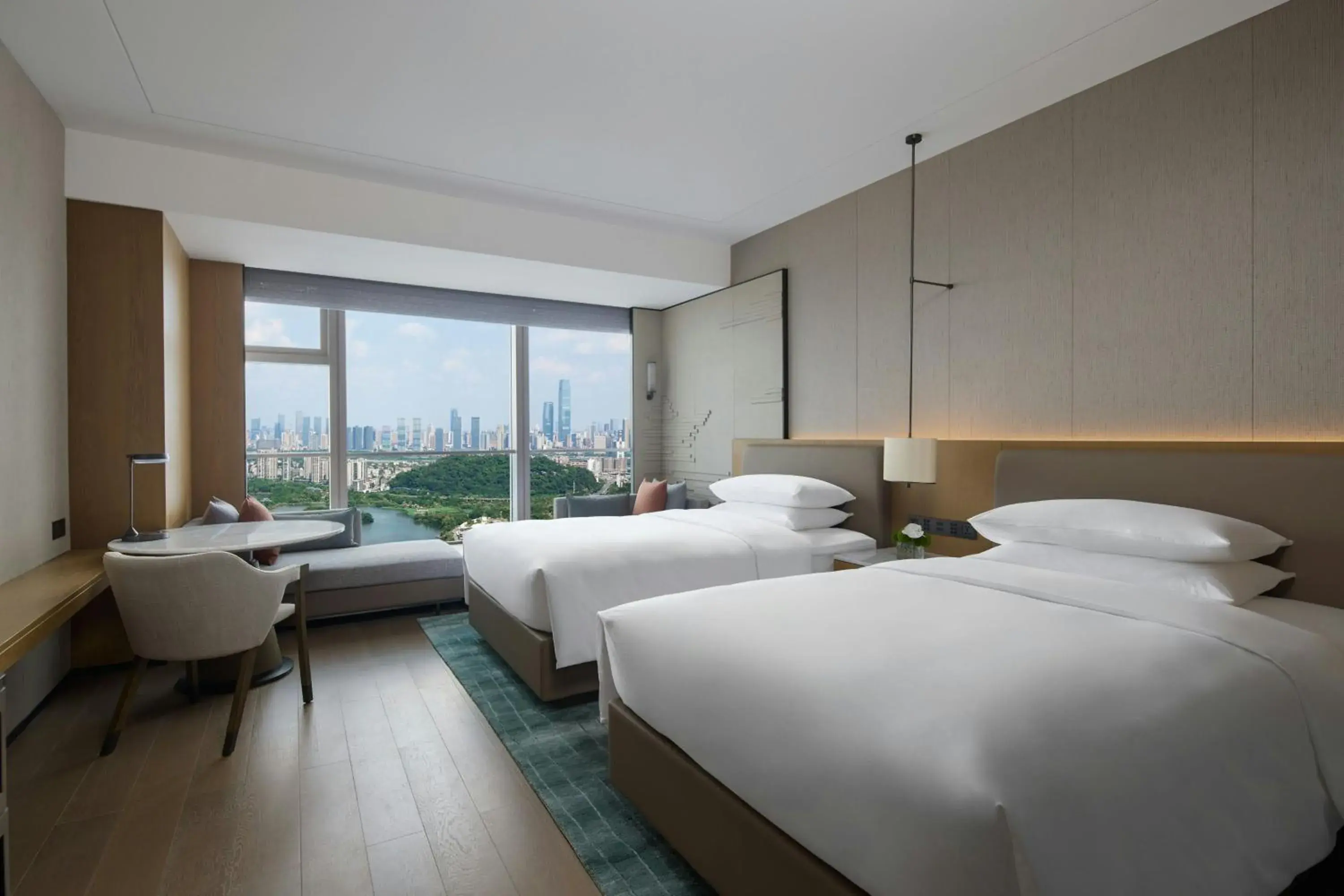 Deluxe Double Room with Two Double Beds and Lake View in Changsha Marriott Hotel West Deluxe Double Room with Two Double Beds and Lake View in Changsha Marriott Hotel West