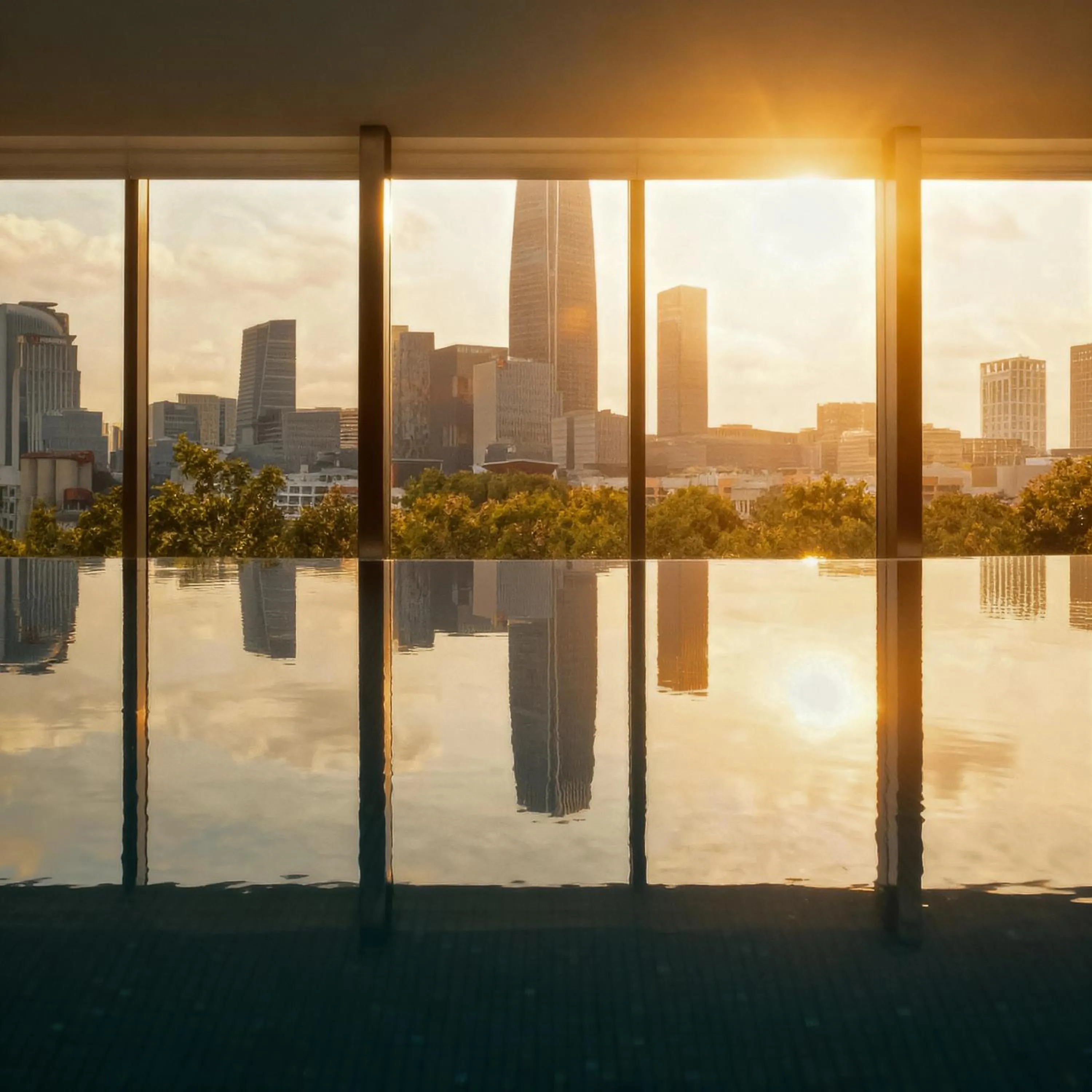Swimming pool in Waldorf Astoria Shanghai Qiantan