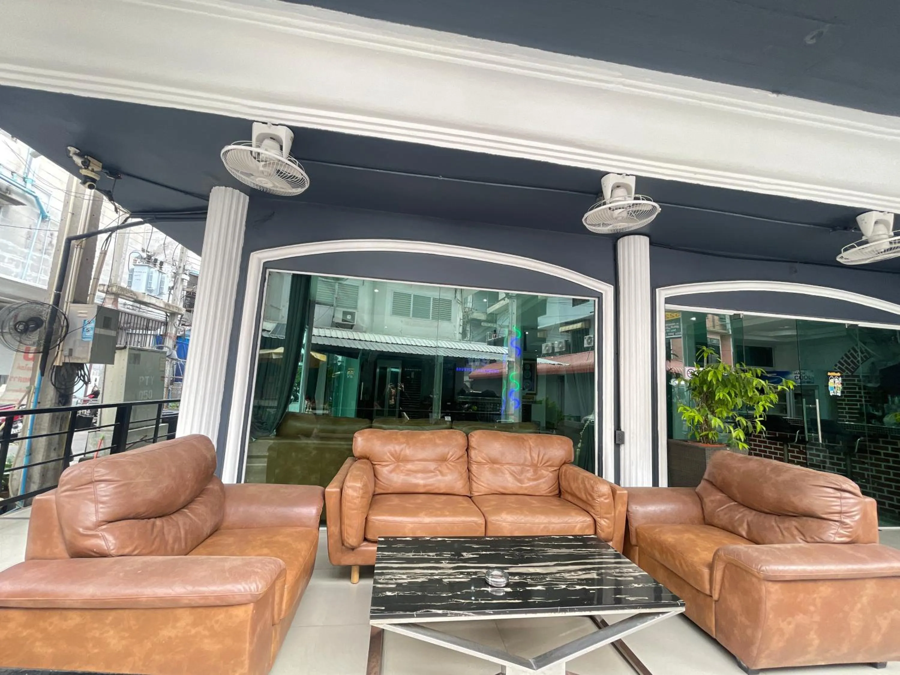 Seating area in W-9 Hotel