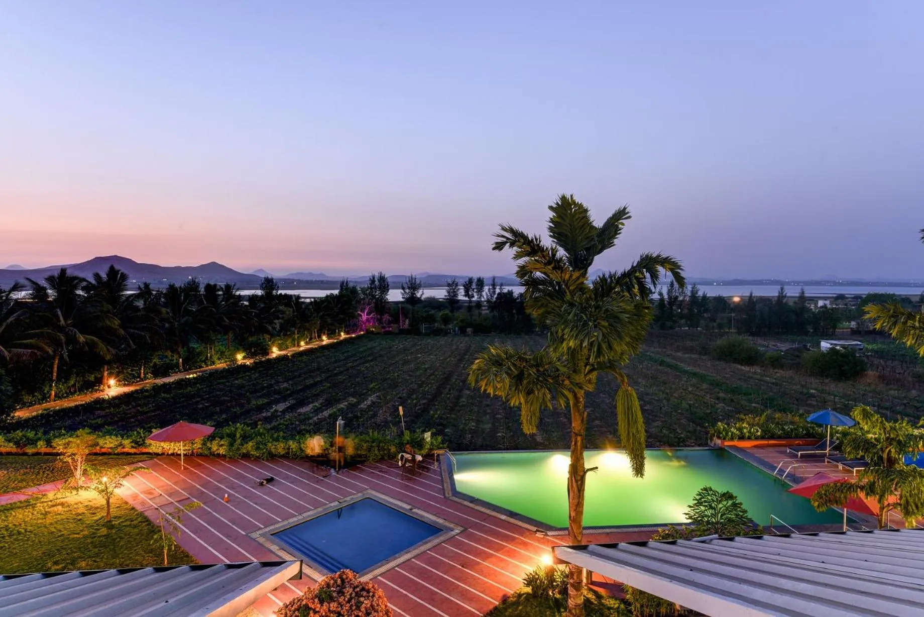 Pool view in Regenta Resort Soma Vine Village Nashik