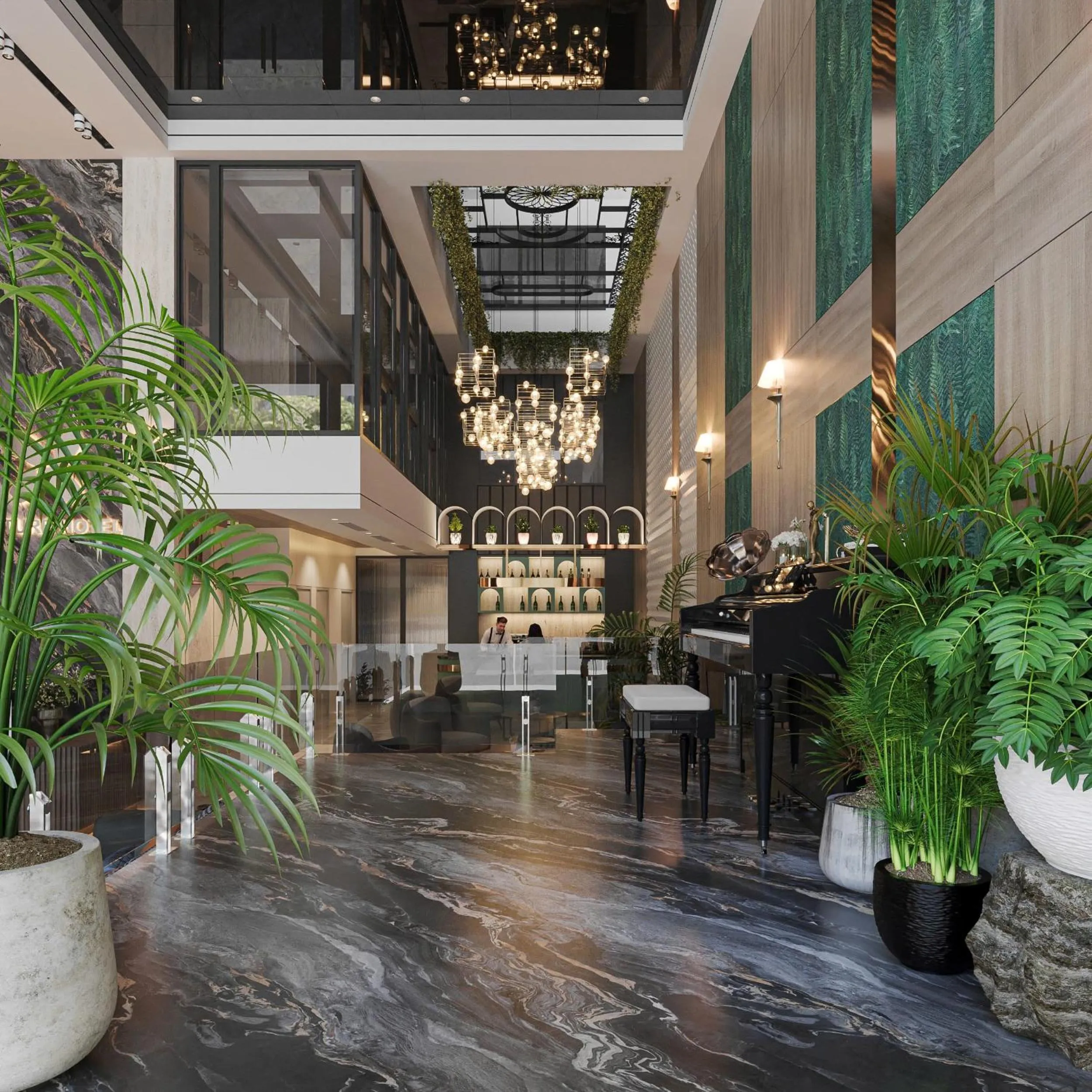 Lobby or reception in Nature Hotel - Lac Long Quan