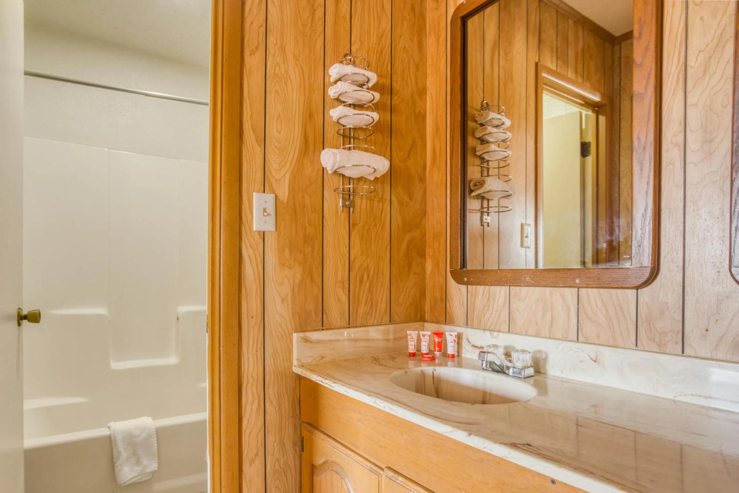 Bathroom in OYO Hotel Breckenridge TX Hubbard Creek Lake