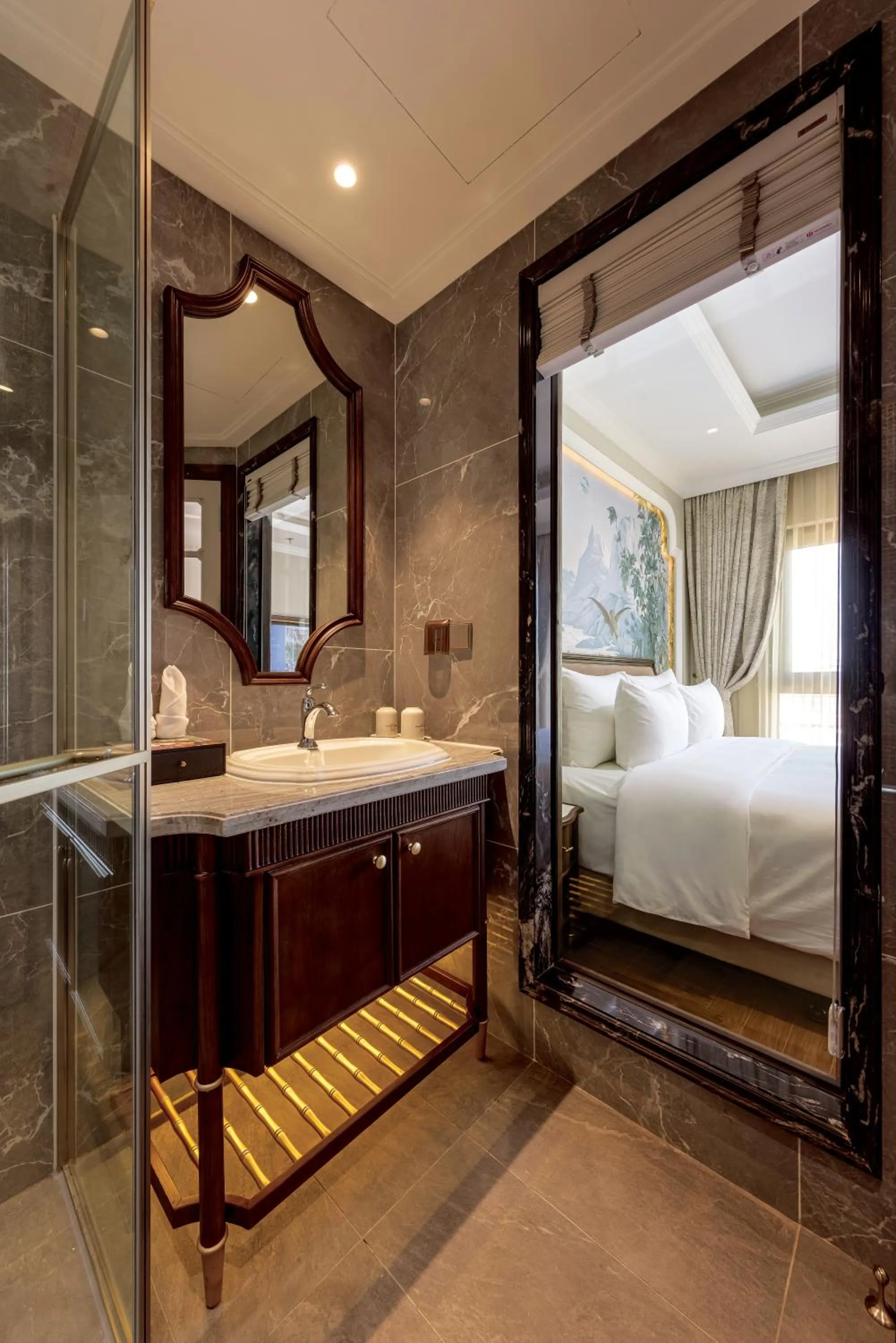 Bathroom, Bed in Heritage Ham Long Hotel and Spa