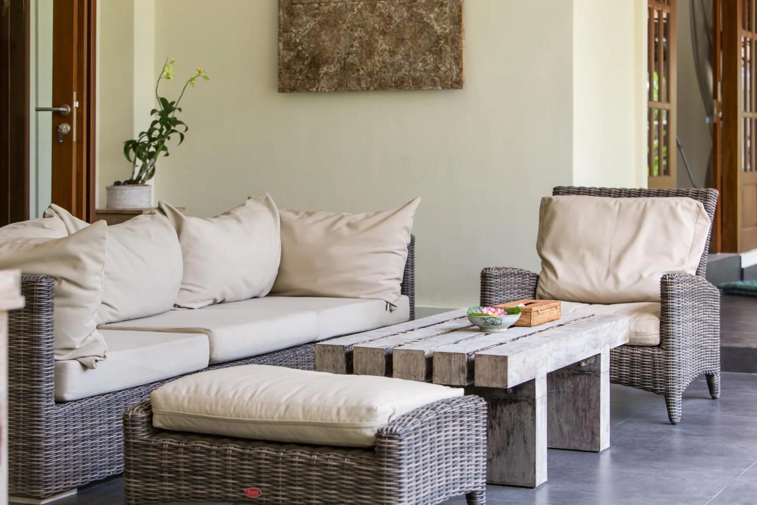 Seating area in Villa Balidamai by Nagisa Bali