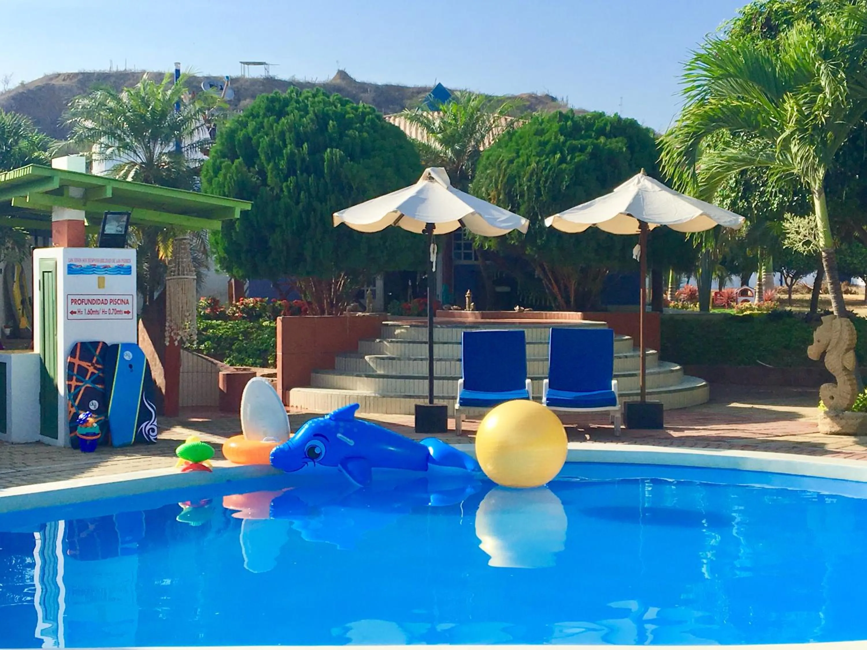 Pool view in Hotel Casa Playa Zorritos