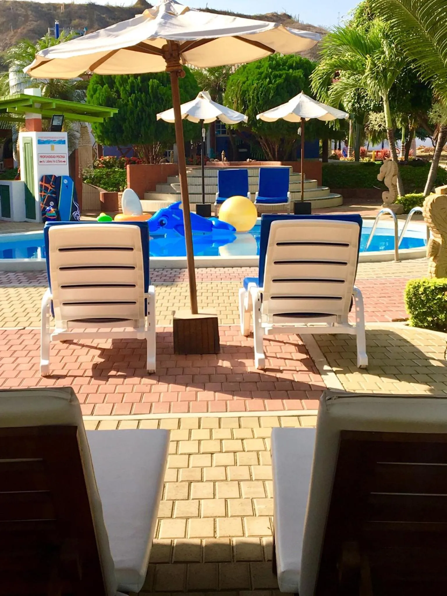 Pool view in Hotel Casa Playa Zorritos