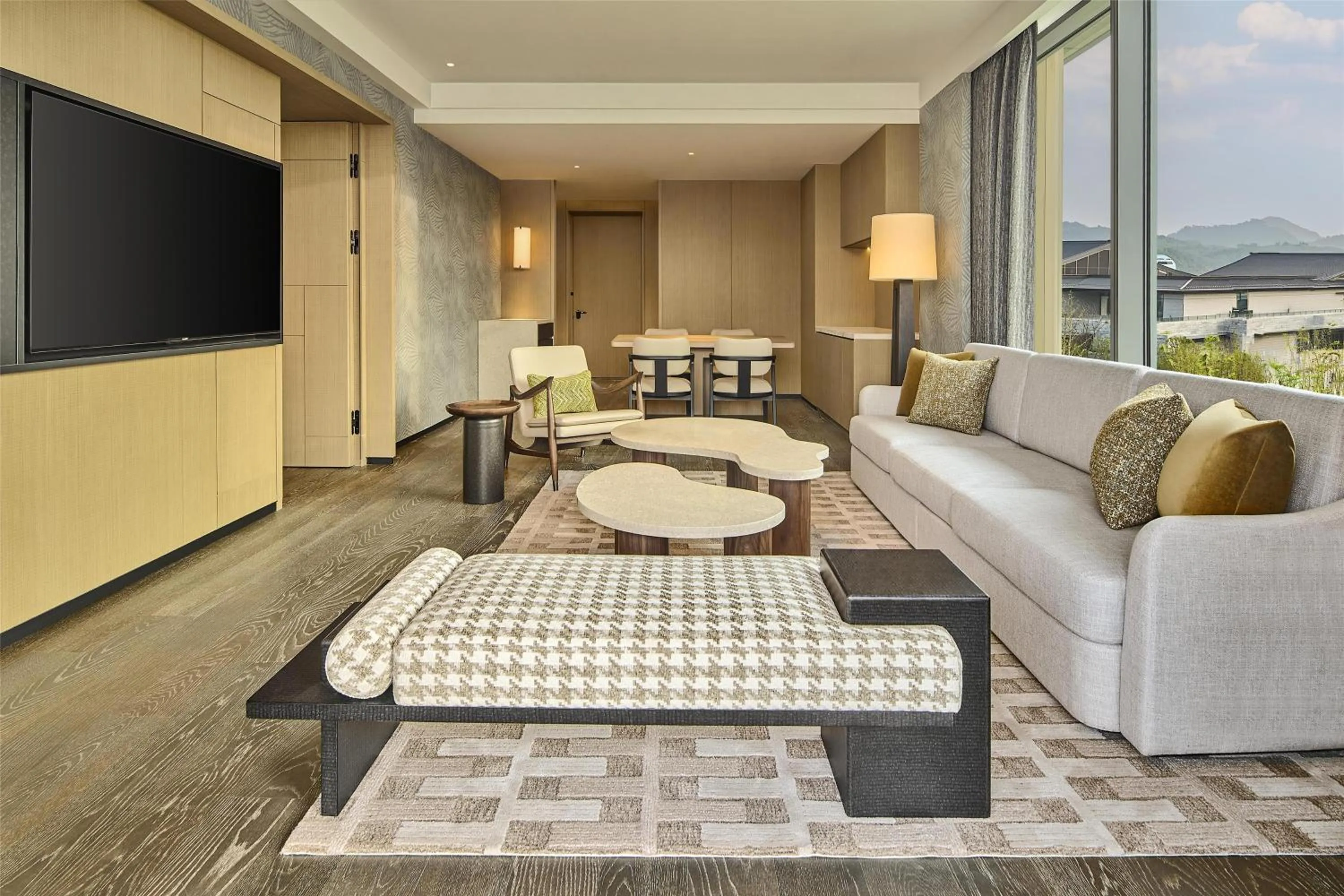 Living room in Shu Hua Hotel Tianmu Mountain, Curio Collection By Hilton