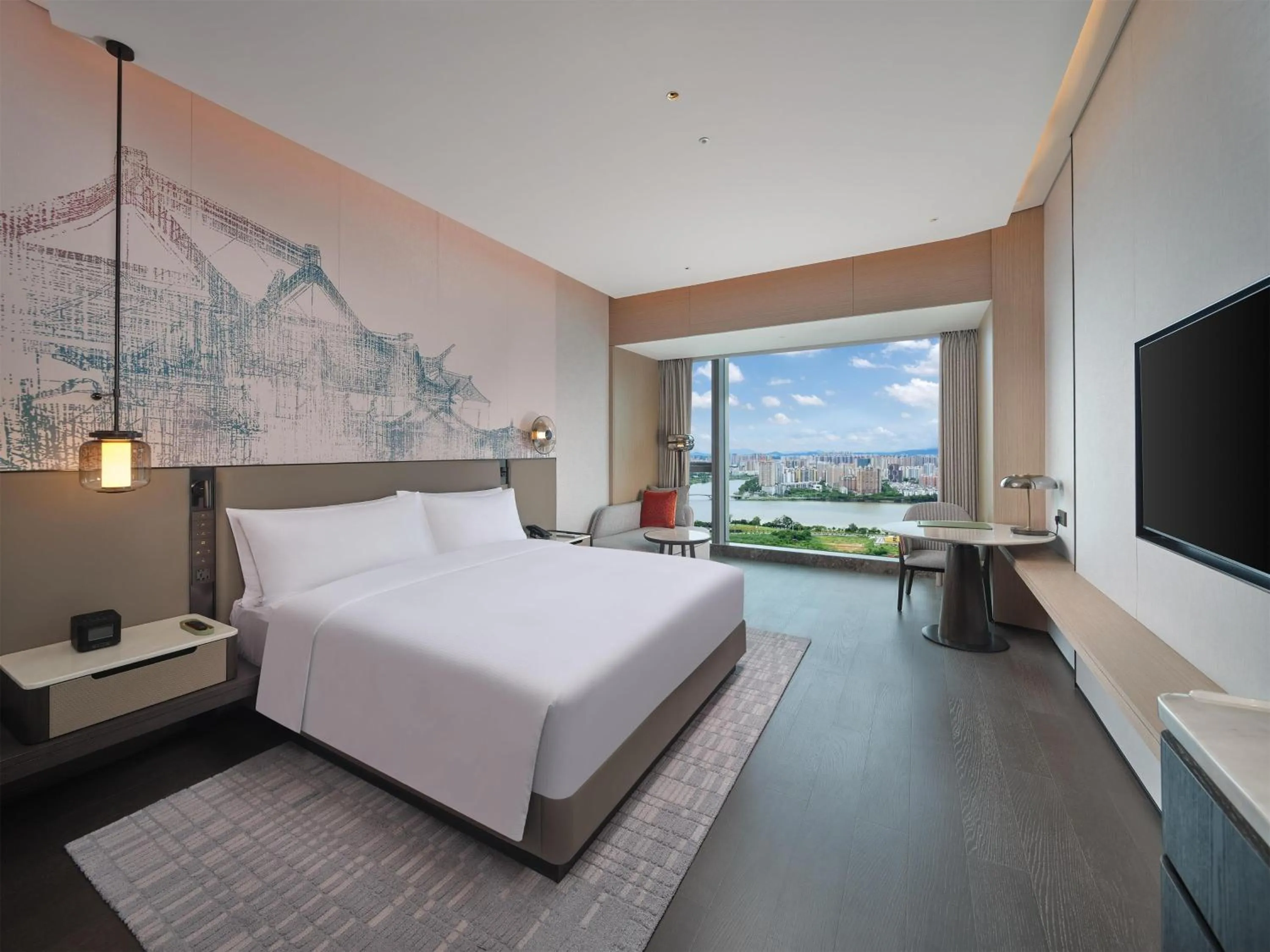 Property building, Bed in Hilton Huizhou