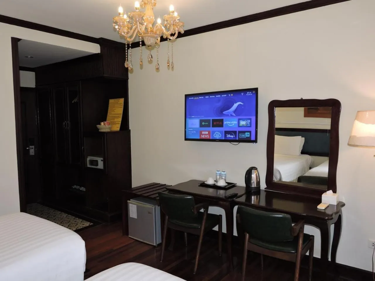 Bed in Vientiane Golden Sun Hotel