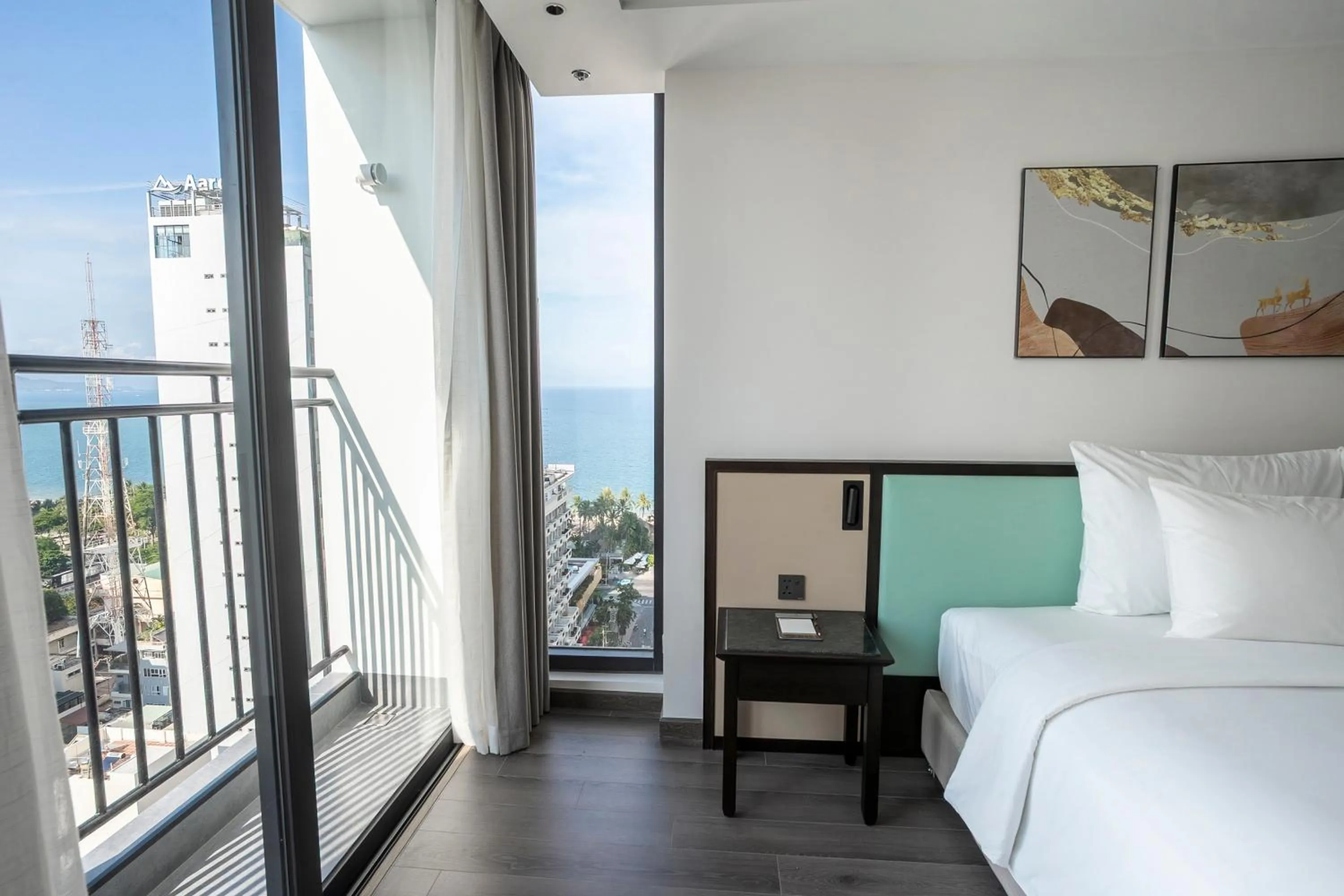 View (from property/room), Bed in Iconique Hotel Nha Trang