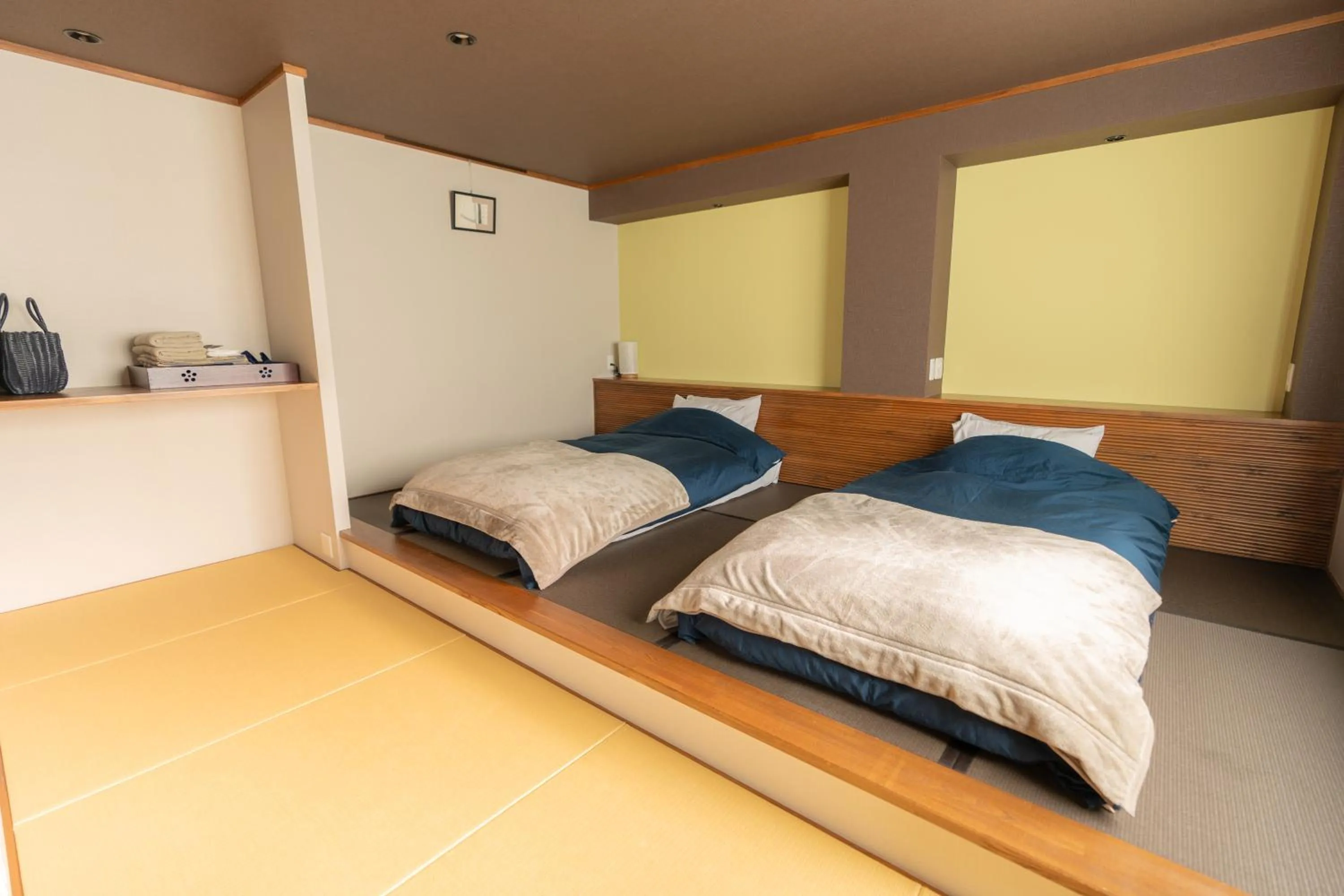 Bed in Nozawa Onsen Azegamikan