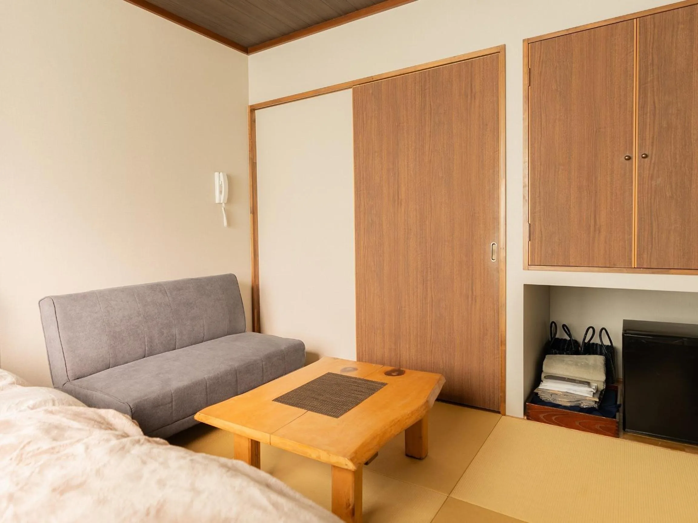 Bed in Nozawa Onsen Azegamikan