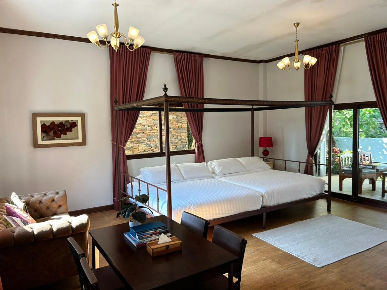 Bed in River Kwai Kiri Resort