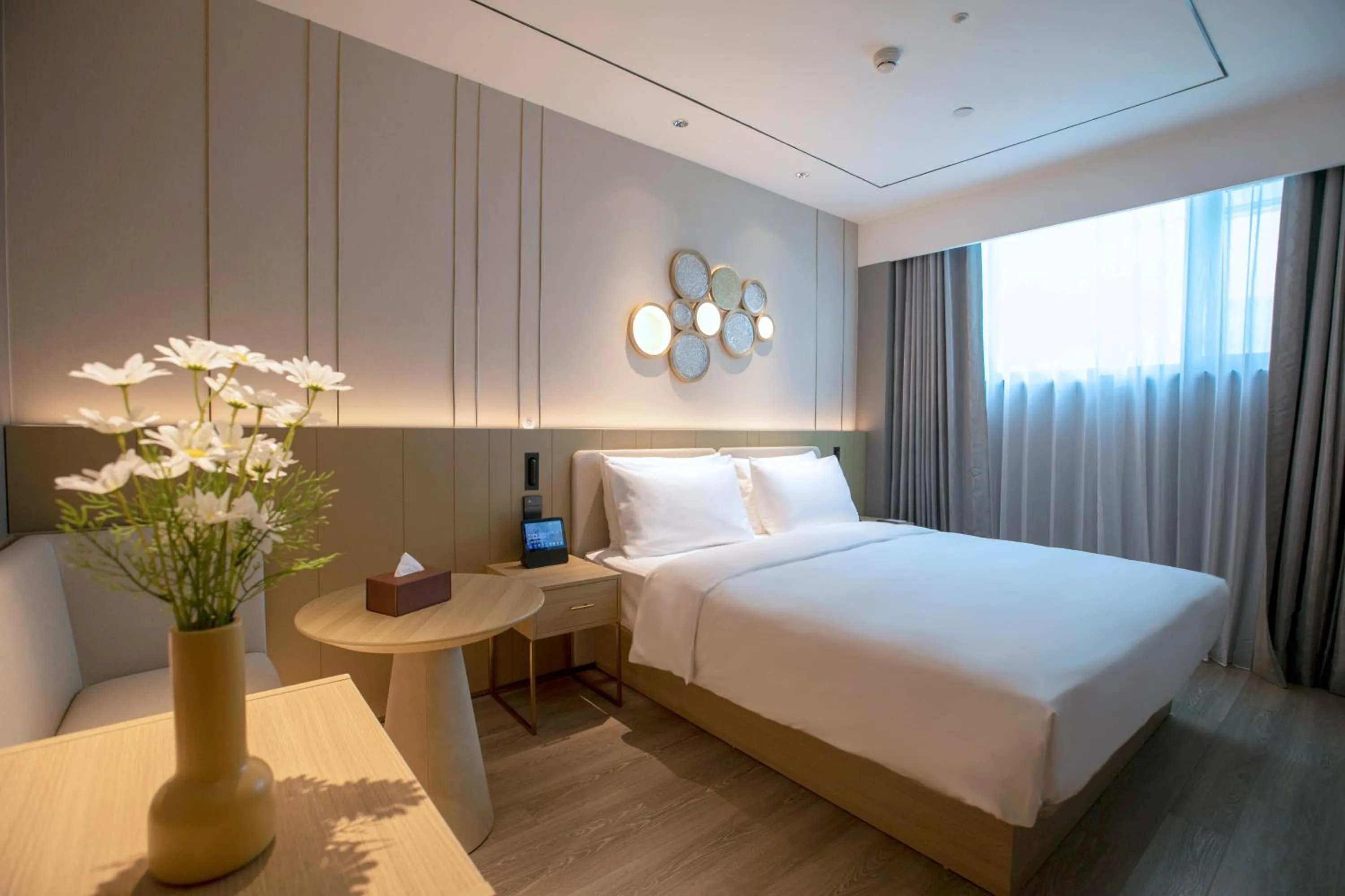 Bed in Orange Beijing Wukesong Shijingshan Wanda Plaza Hotel