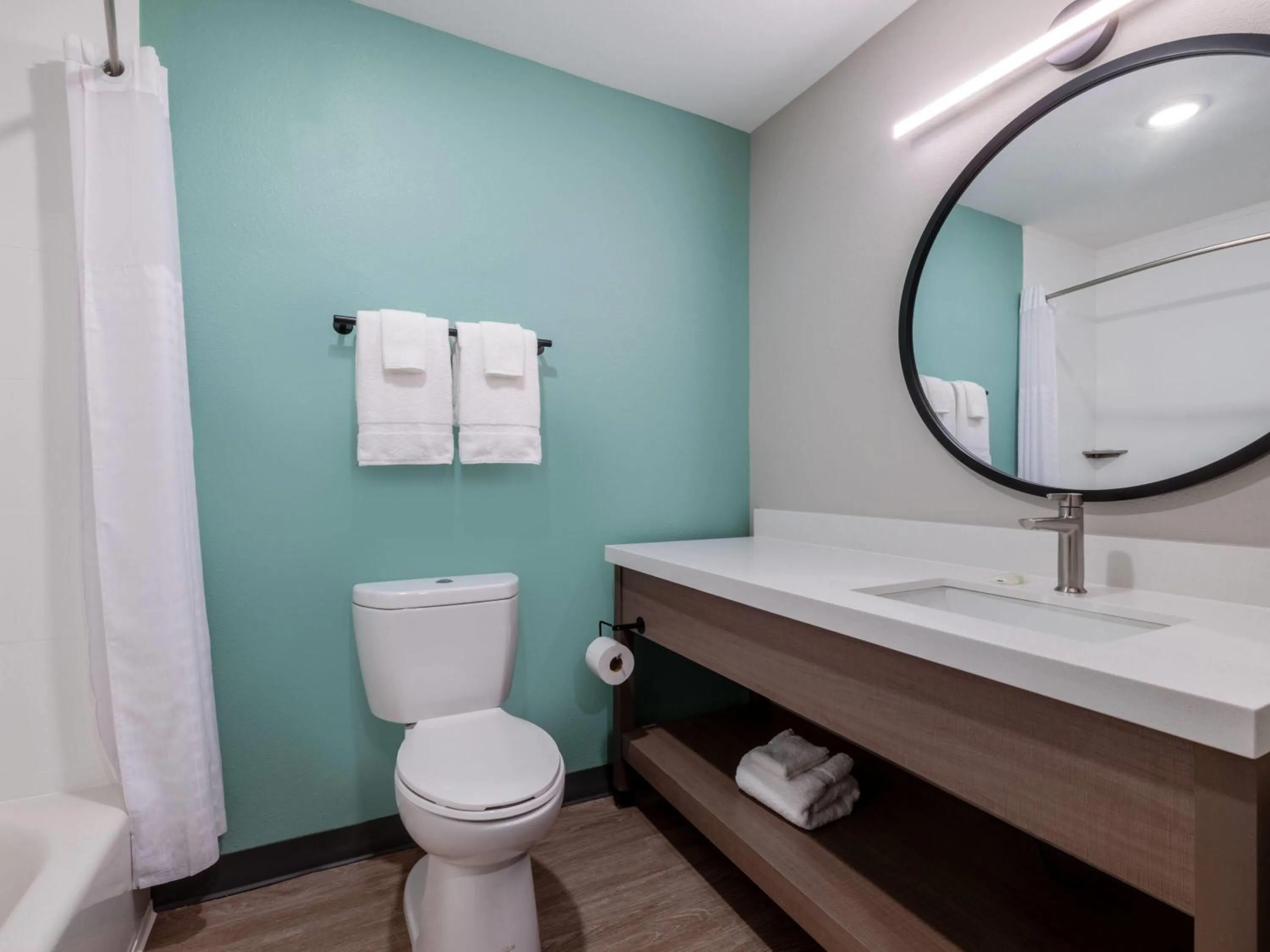 Bathroom in ECHO Suites Extended Stay by Wyndham Fort Worth Alliance