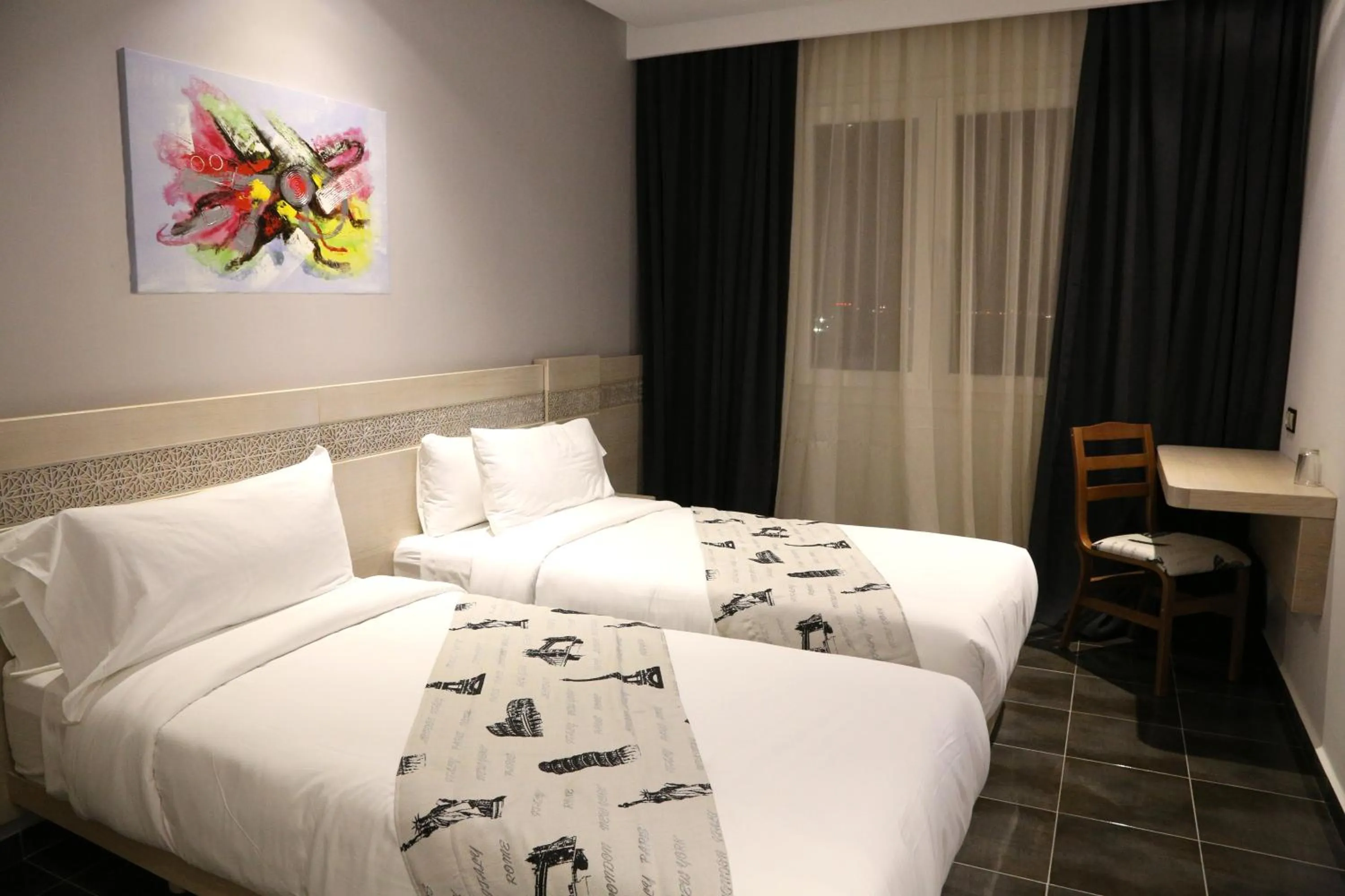 Night, Bed in Hotel A44