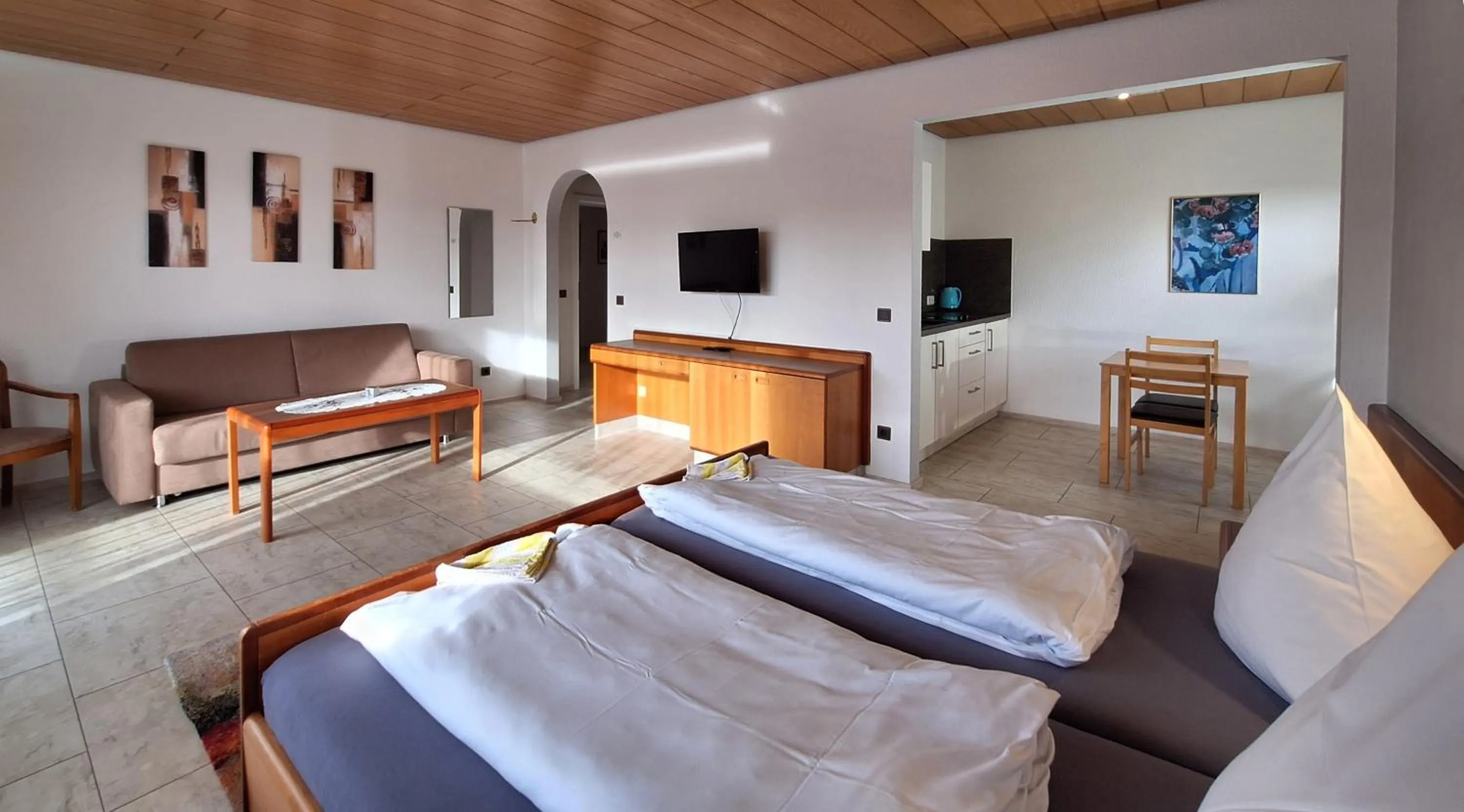 Bed in Hotel Garni Sebastian