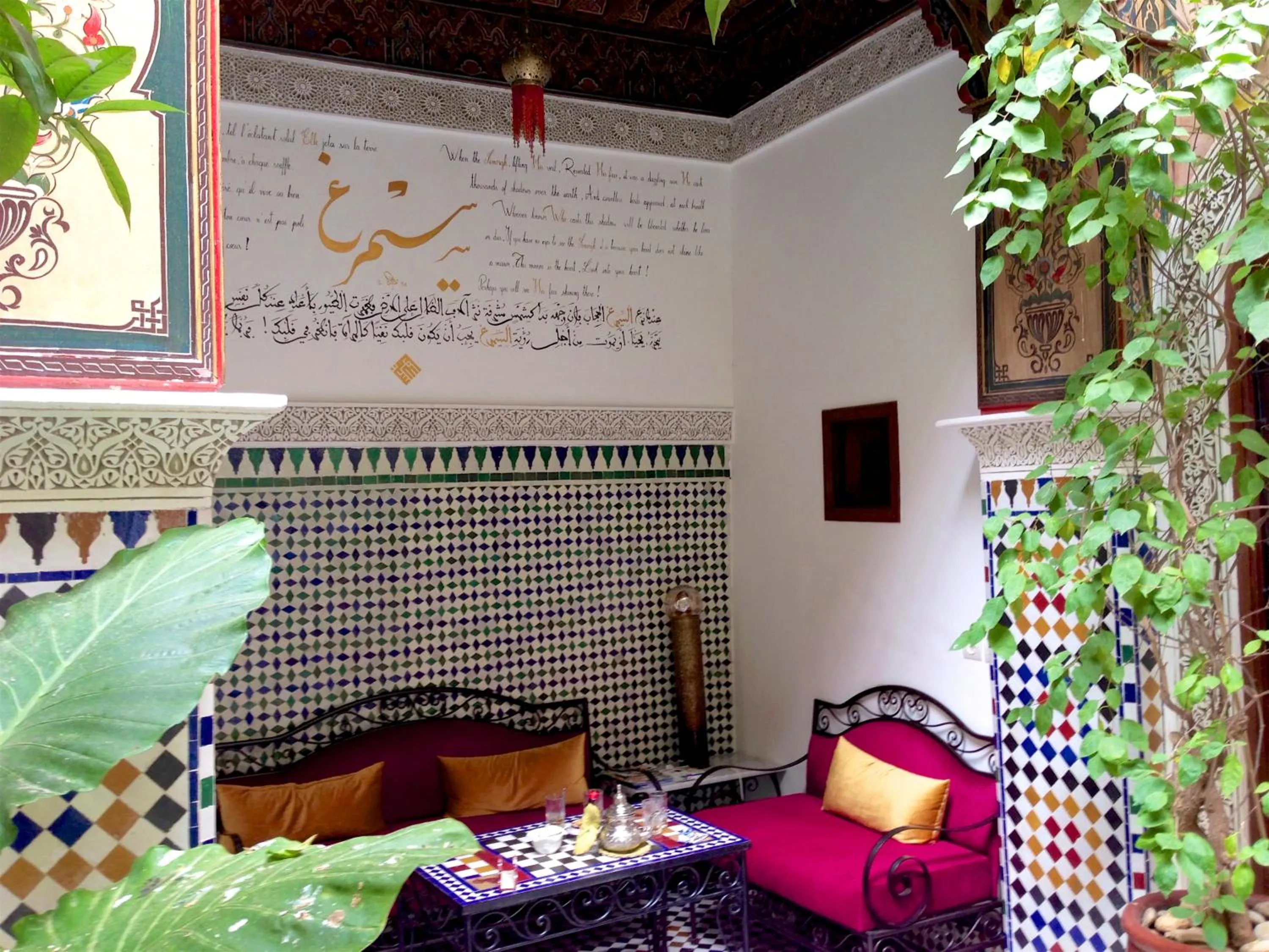 Seating area in Riad Toyour- Riad of birds