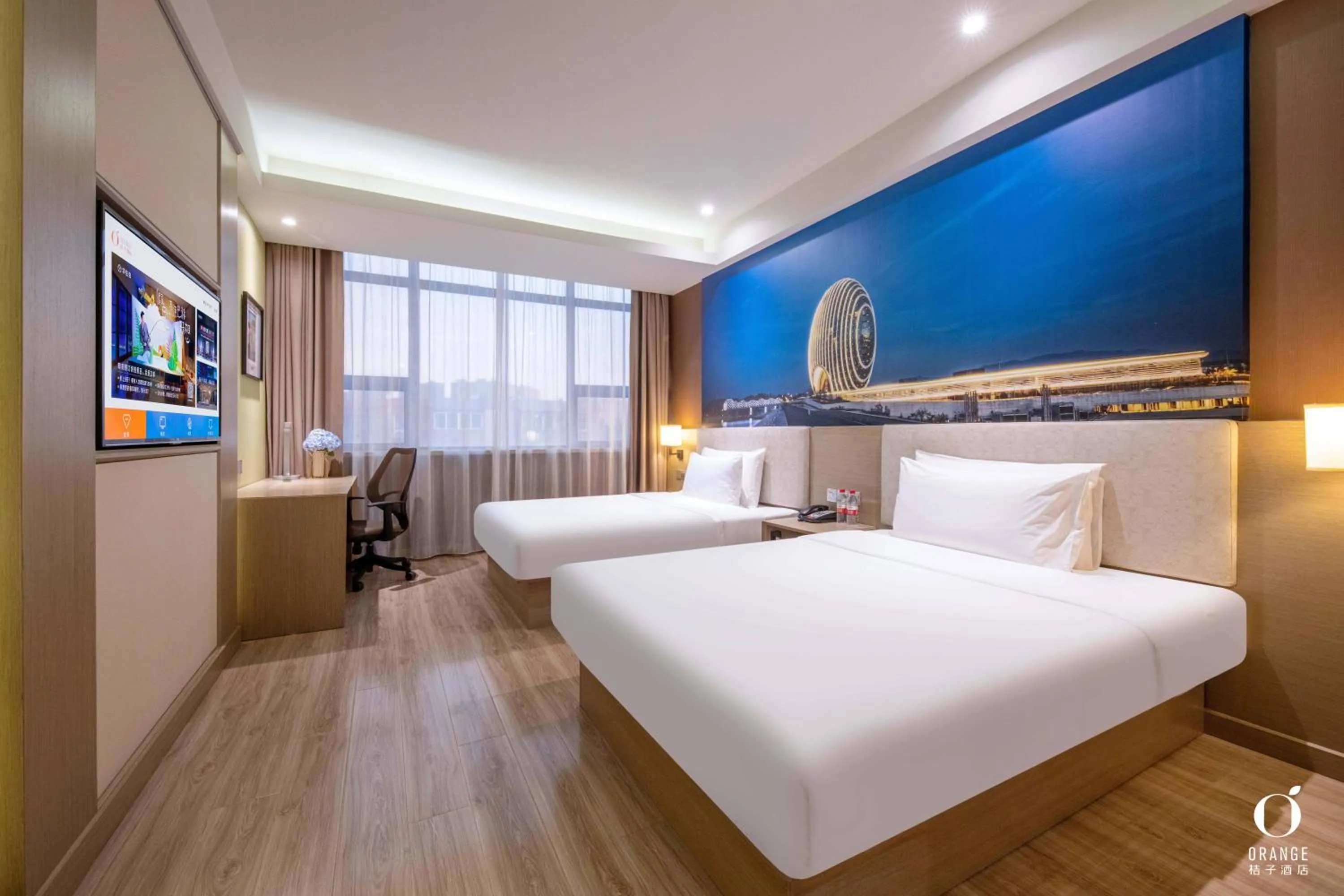 Bed in Orange Hotel Beijing Yizhuang Bridge Subway Station