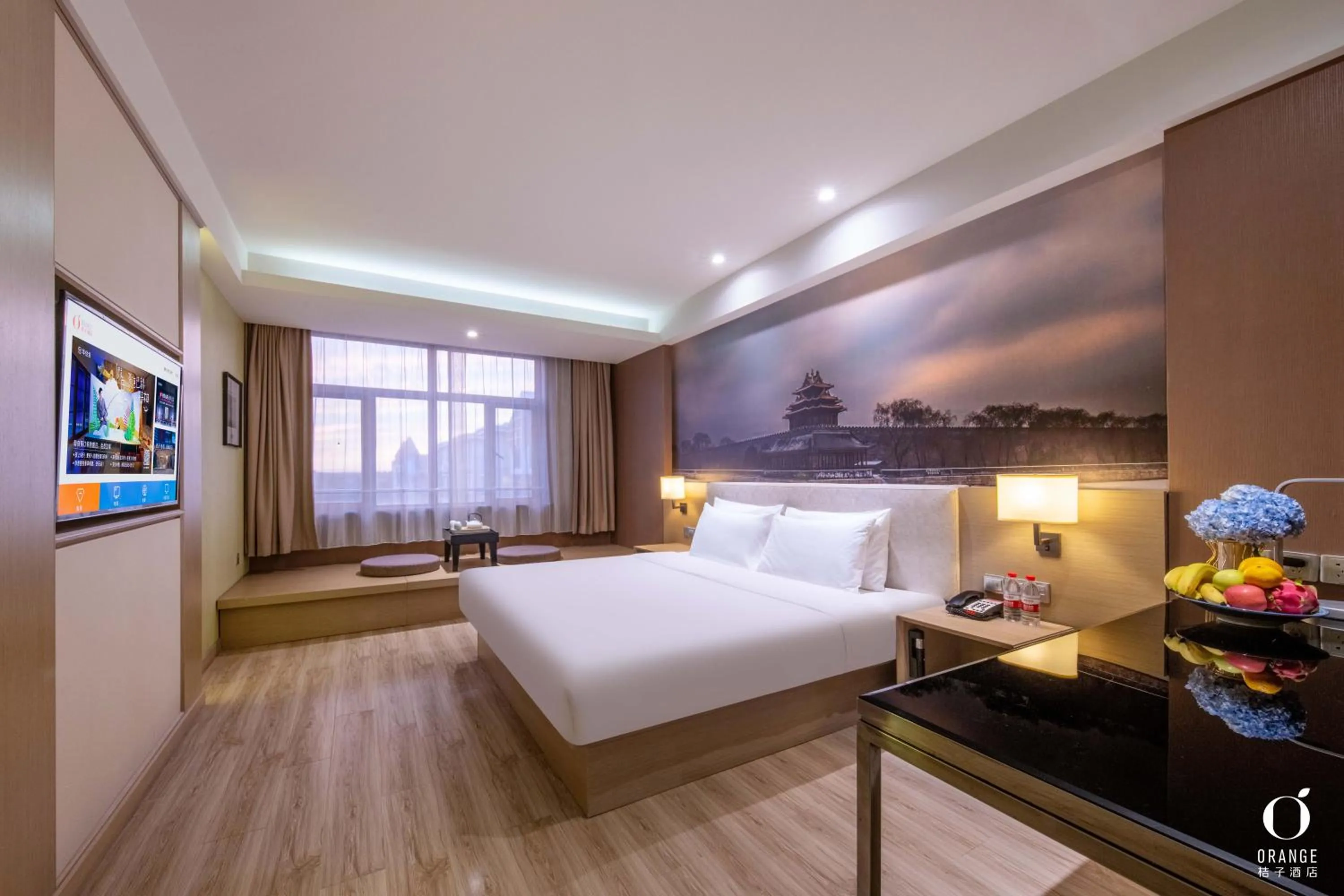 Bed in Orange Hotel Beijing Yizhuang Bridge Subway Station