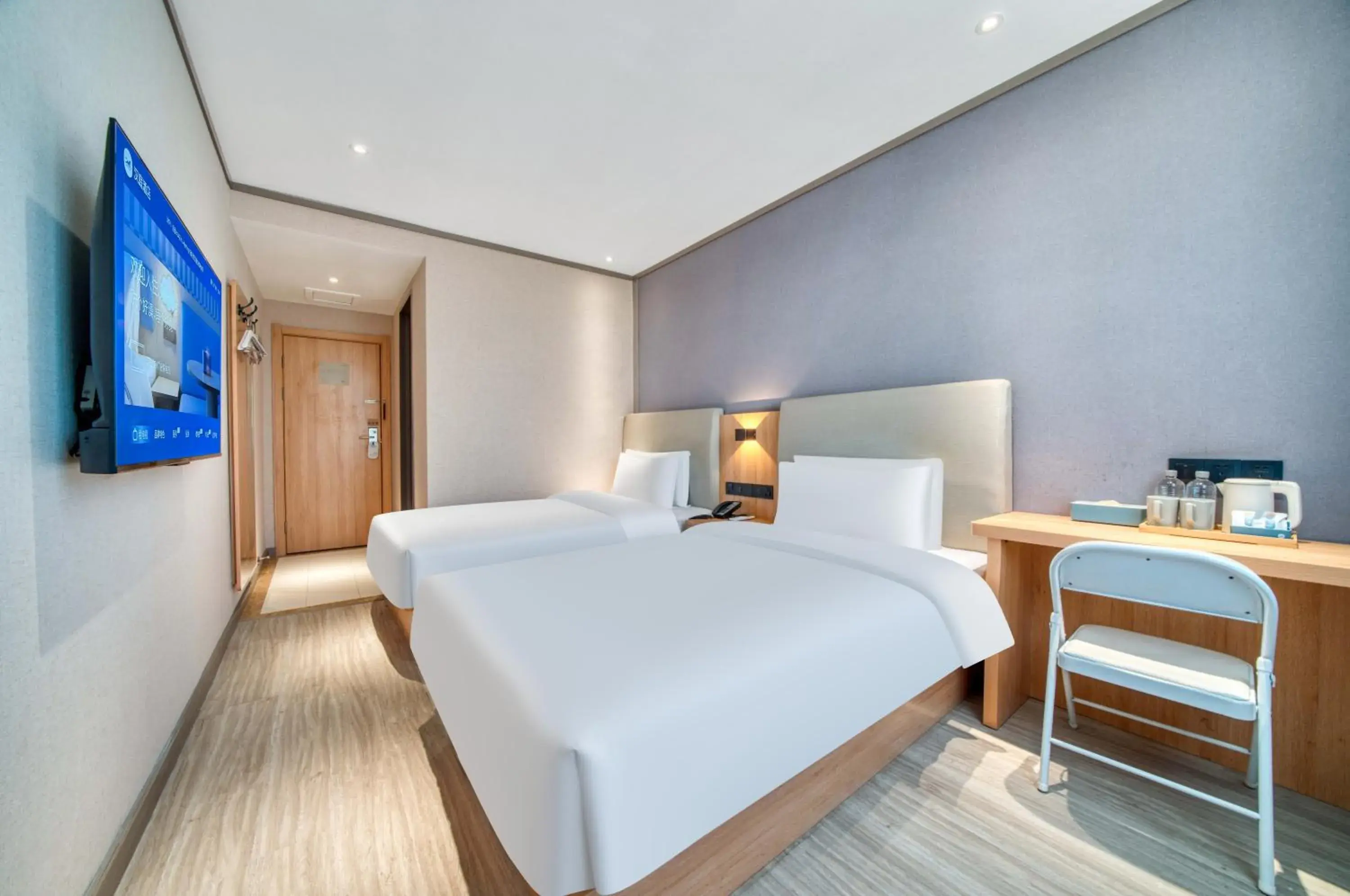 Twin Room in Hanting Hotel Shanghai Jiading Waigang Business School Twin Room in Hanting Hotel Shanghai Jiading Waigang Business School