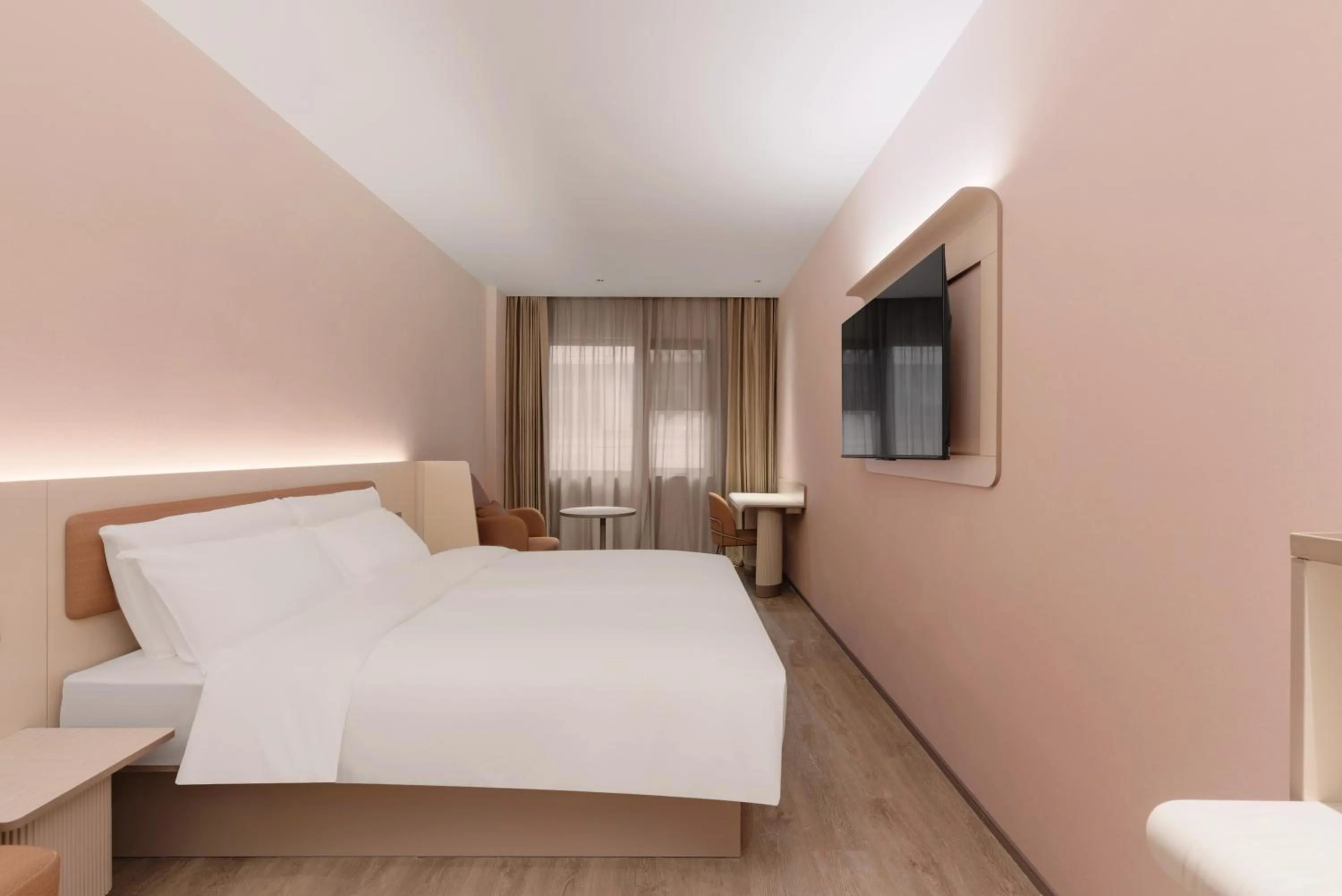 Bed in Hanting Hotel Chongqing Lianglukou Caiyuanba