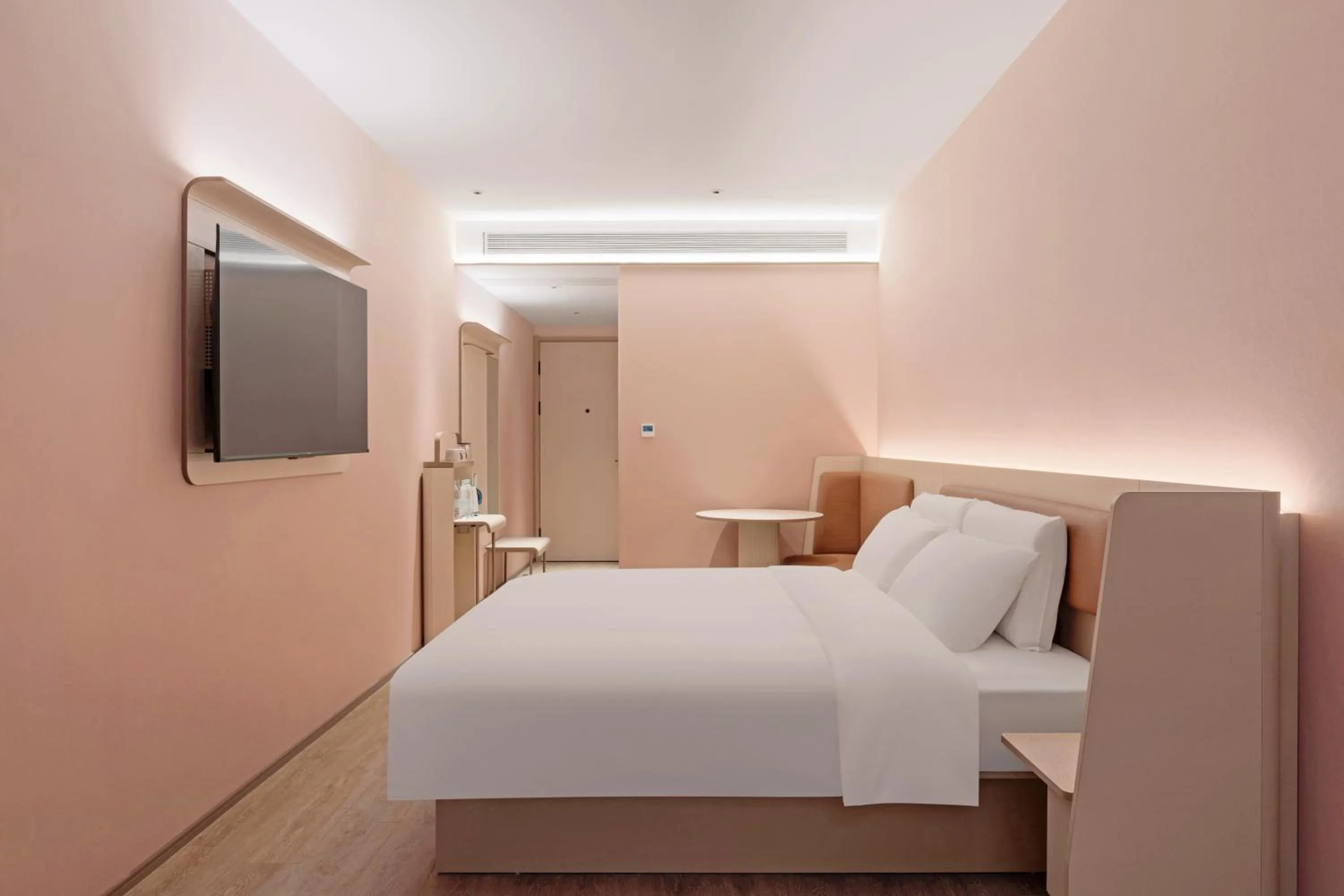 Bed in Hanting Hotel Chongqing Lianglukou Caiyuanba