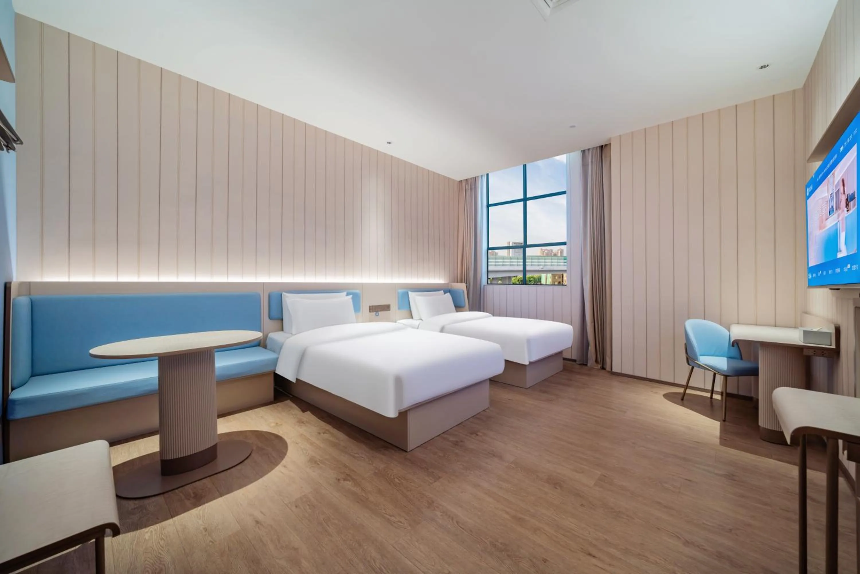 Bed in Hanting Hotel Guangzhou Nangang Subway Station