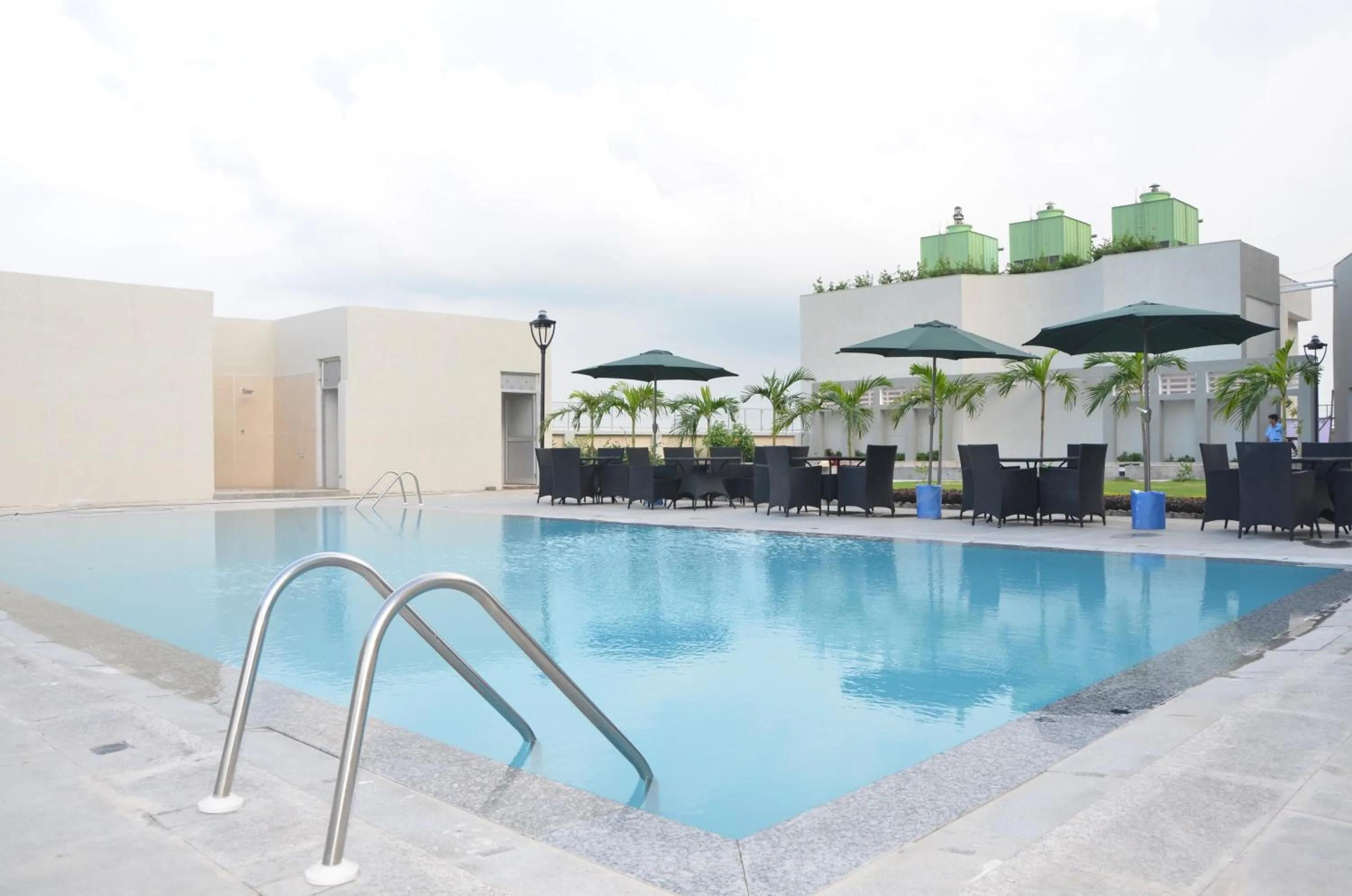 Pool view in Maha Bodhi Hotel.Resort.Convention Centre