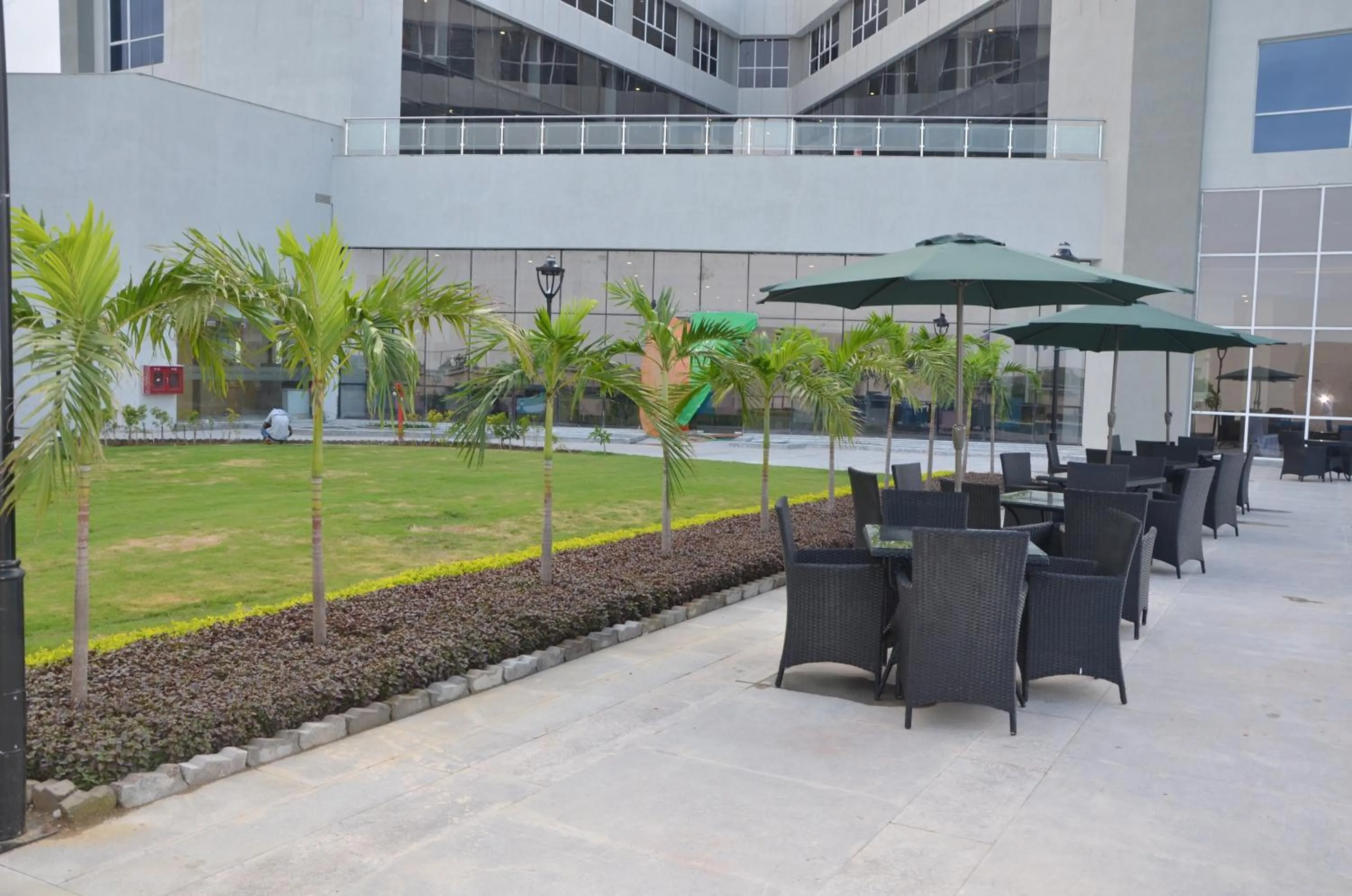 Patio in Maha Bodhi Hotel.Resort.Convention Centre