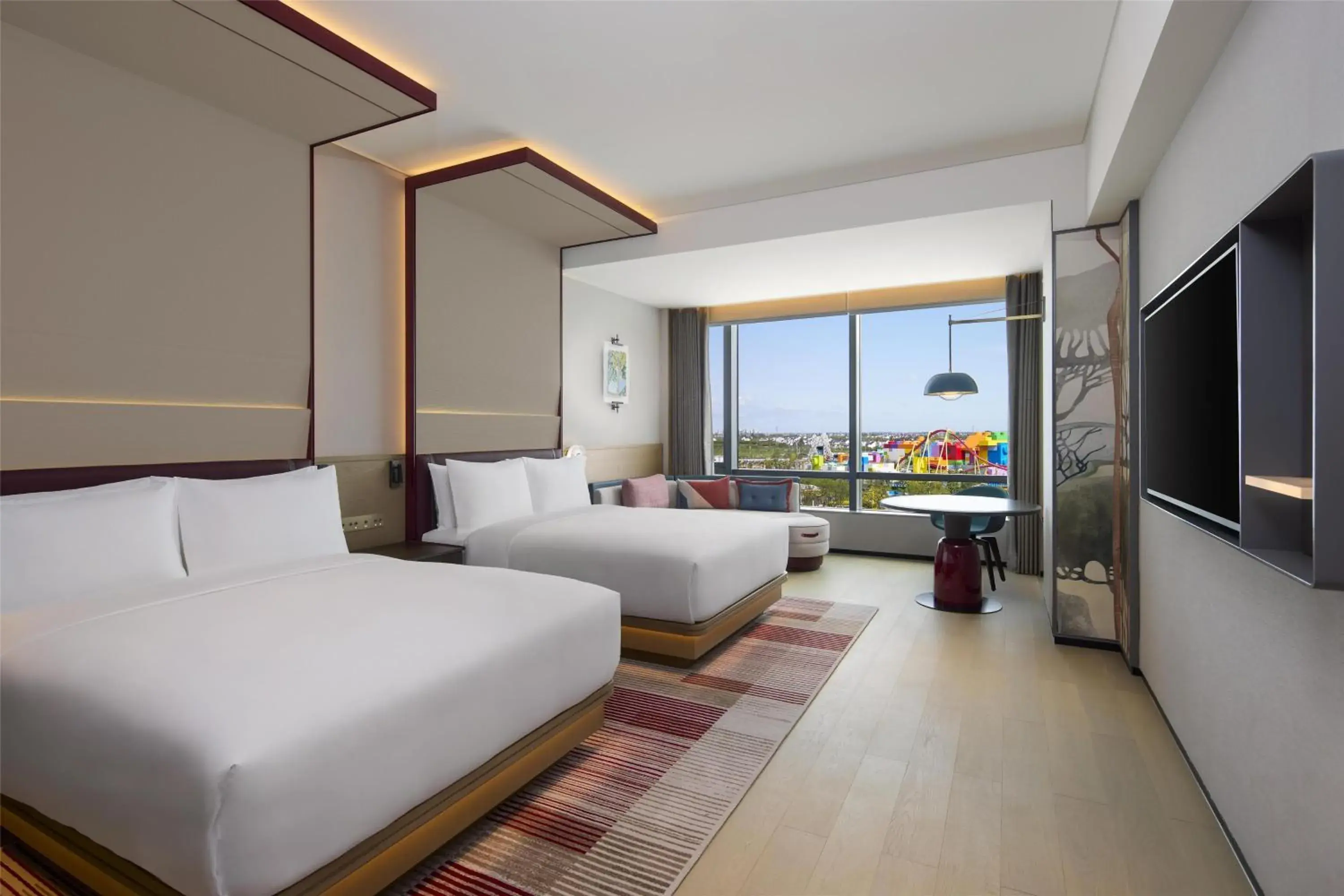 Room with Two Queen Beds and Theme Park View in Canopy By Hilton Shanghai Belfry Plaza Room with Two Queen Beds and Theme Park View in Canopy By Hilton Shanghai Belfry Plaza