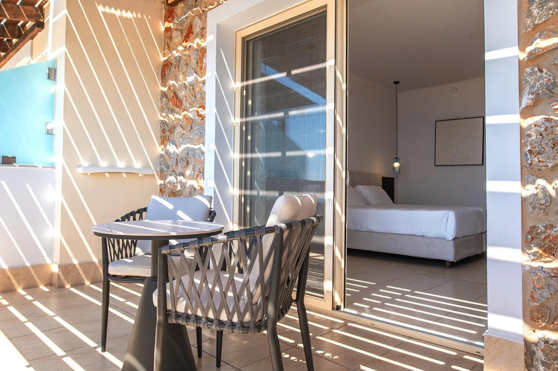 Bed in Grand Blue Beach Hotel