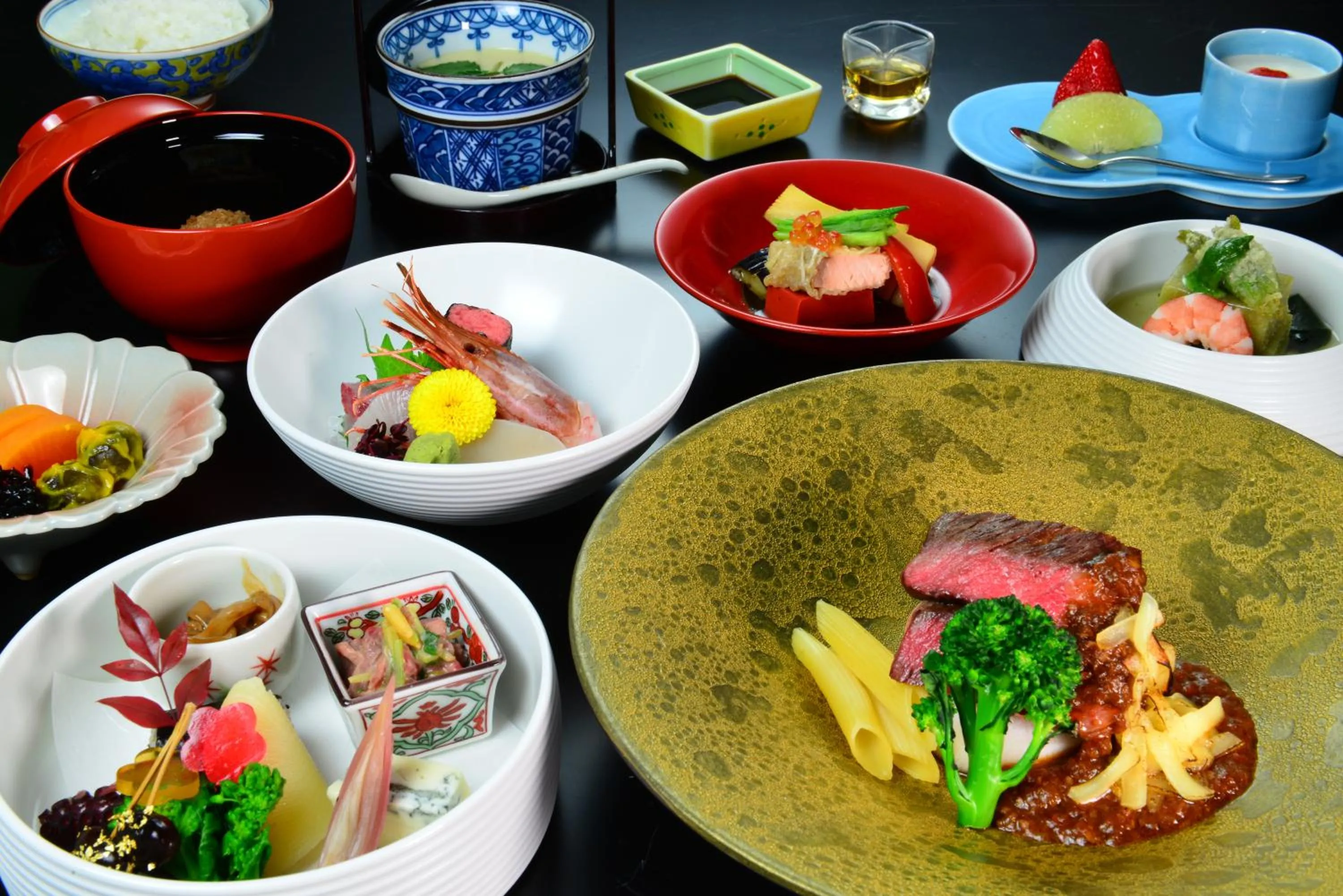 Dinner in Yoshiike Ryokan