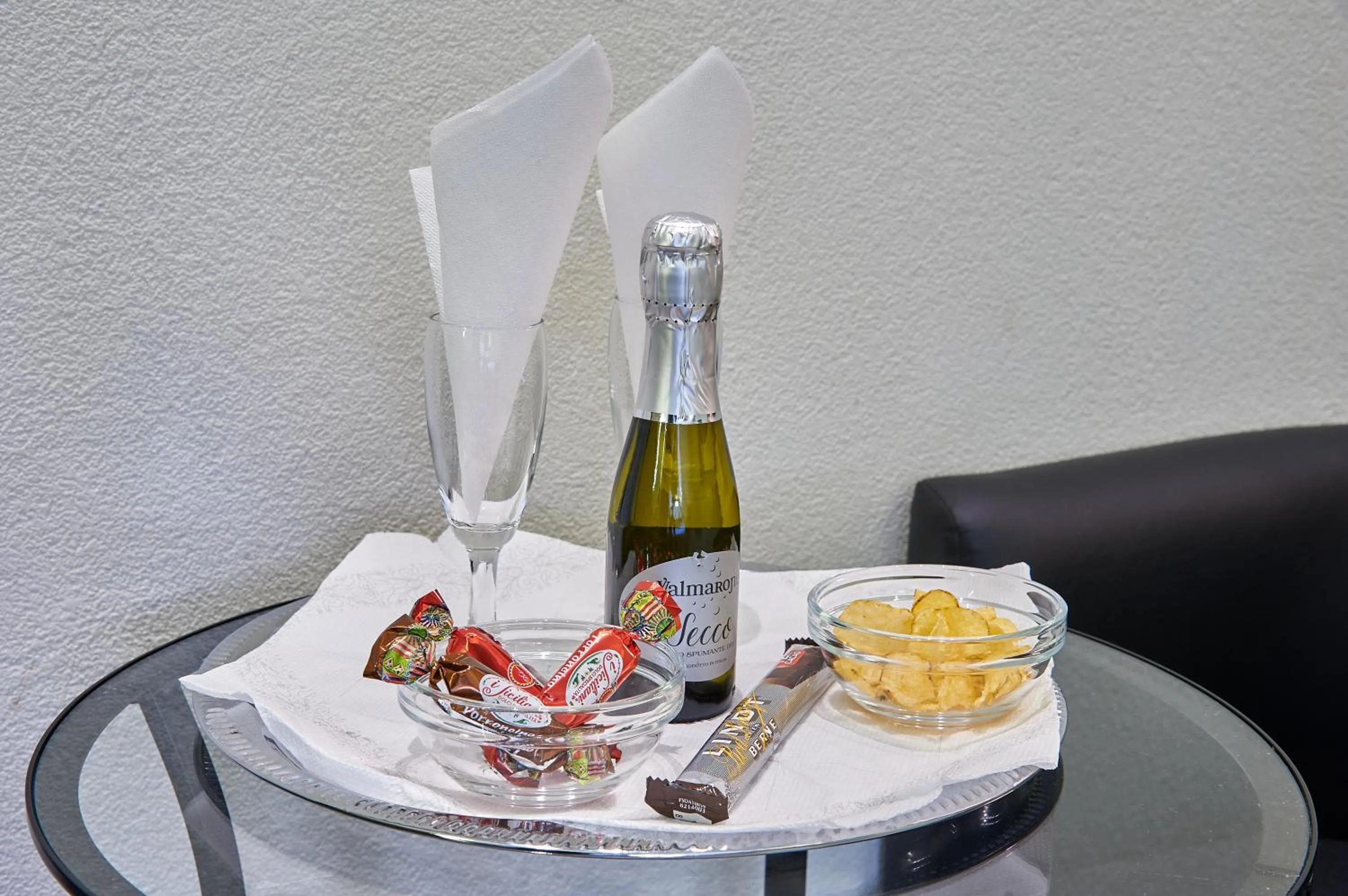 Food and drinks in Room 230 Roma Luxury Suites