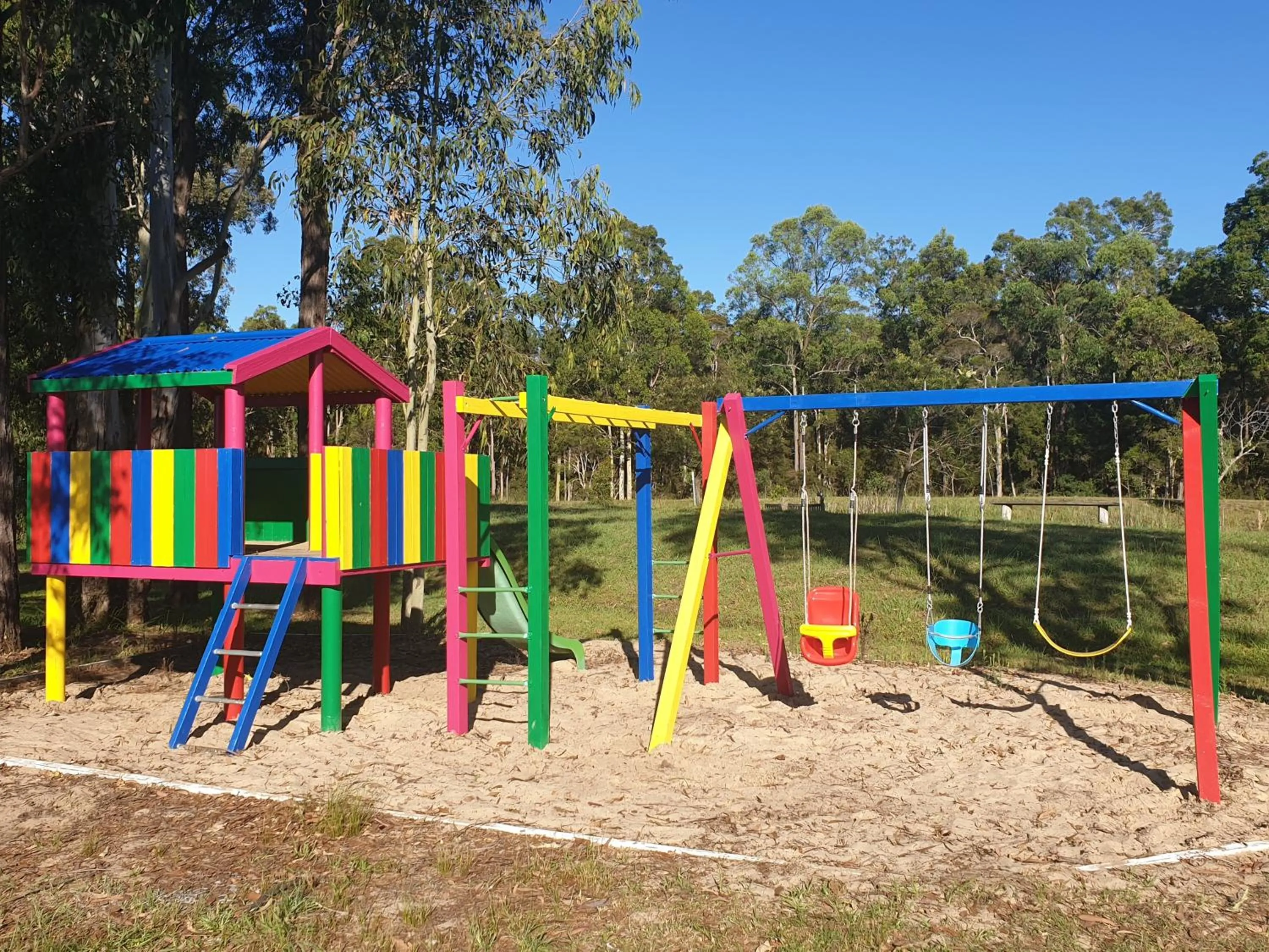 Children play ground in Australian Motor Home Tourist Park Twelve Mile Creek