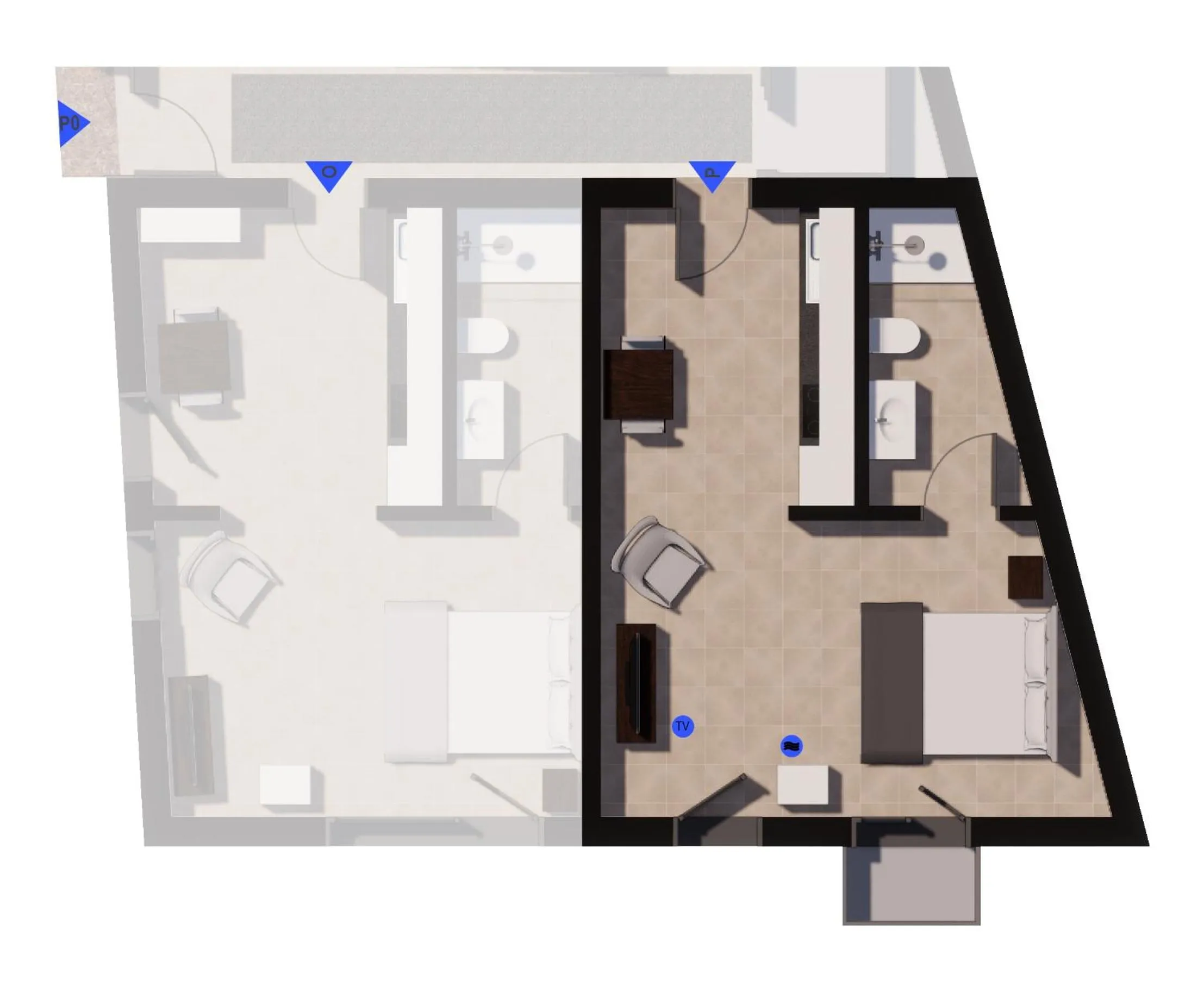Floor plan in Bemyguest - Loft Guest House Jardim das Mães Charming