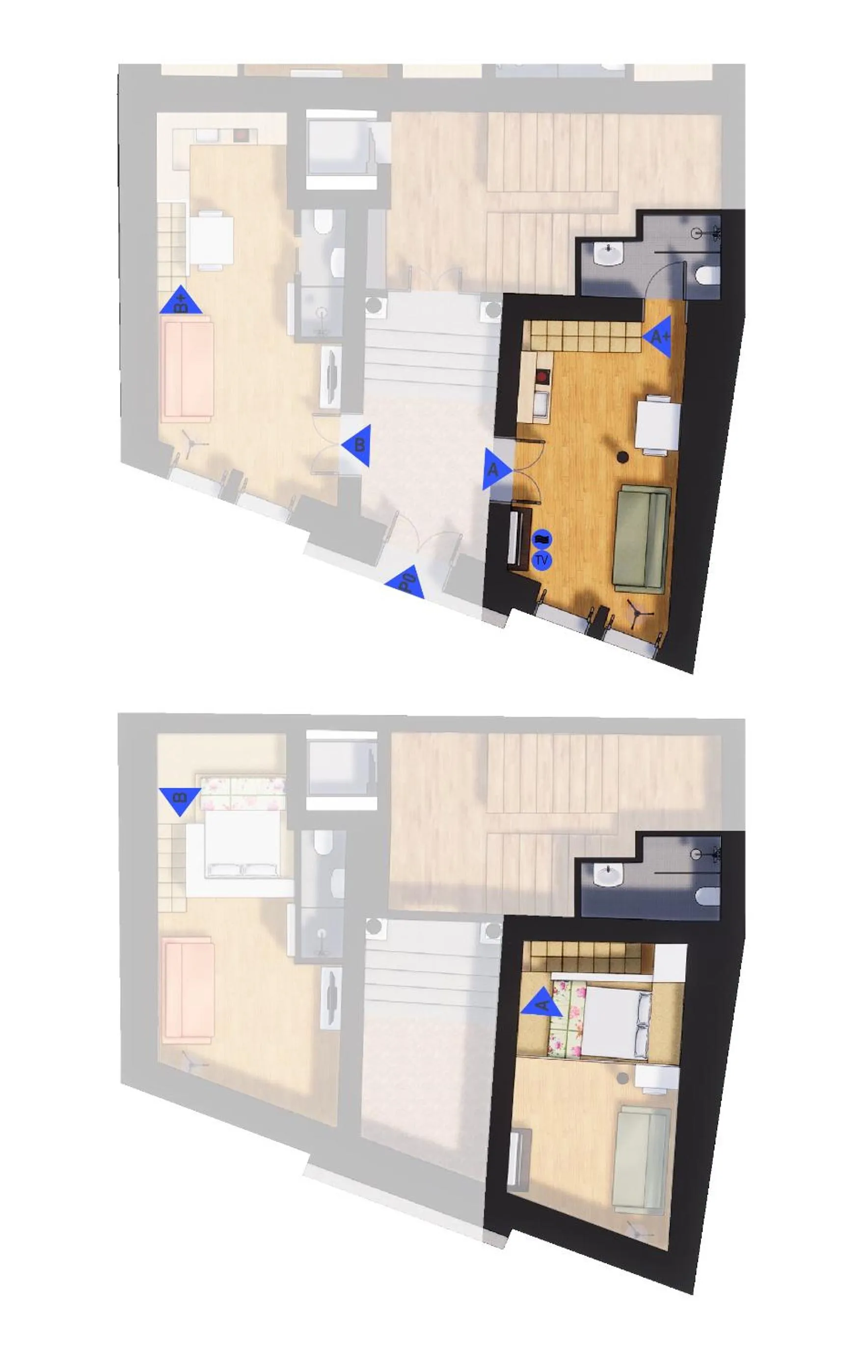 Floor plan in Bemyguest - Loft Guest House Jardim das Mães Charming
