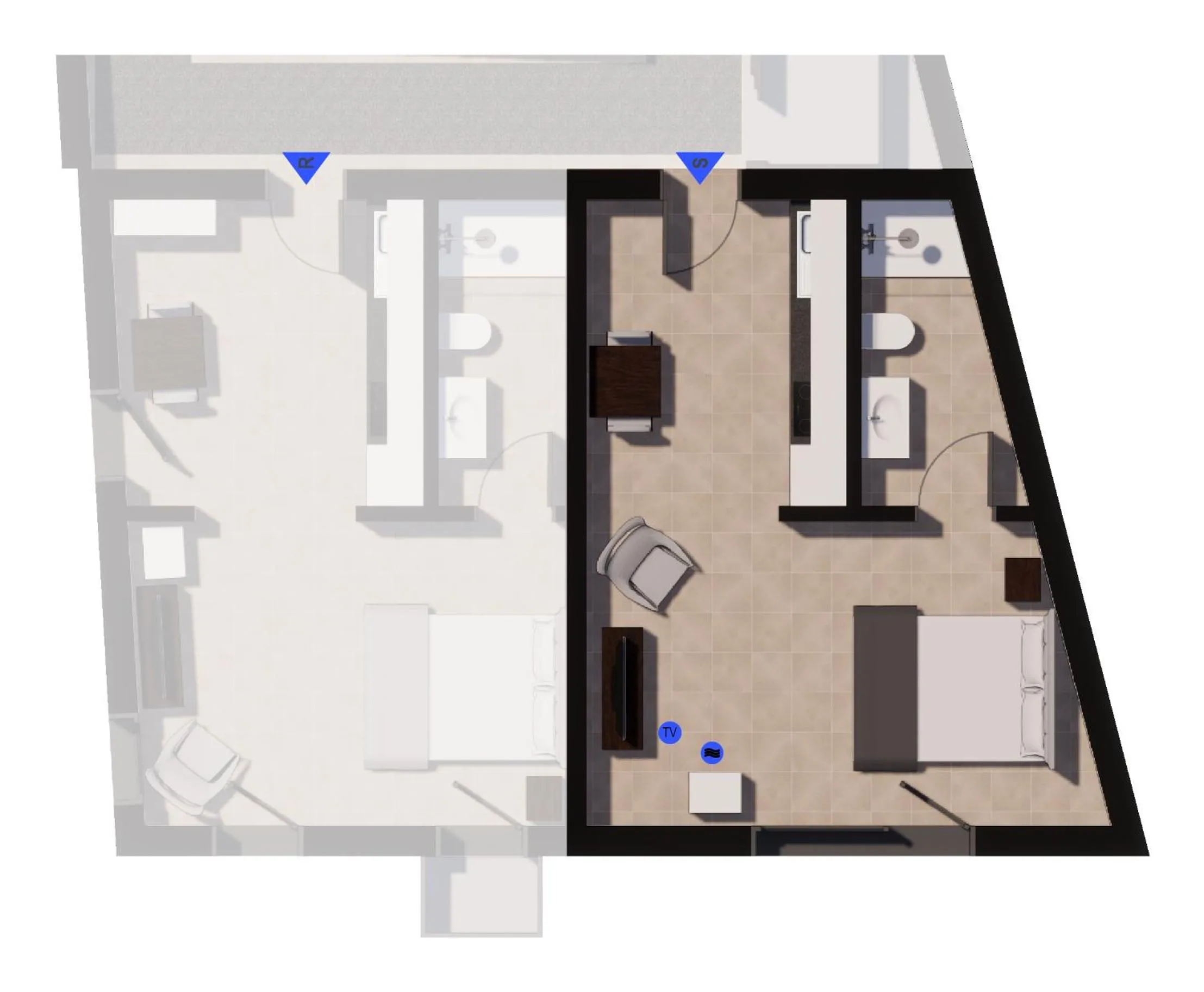 Floor plan in Bemyguest - Loft Guest House Jardim das Mães Charming