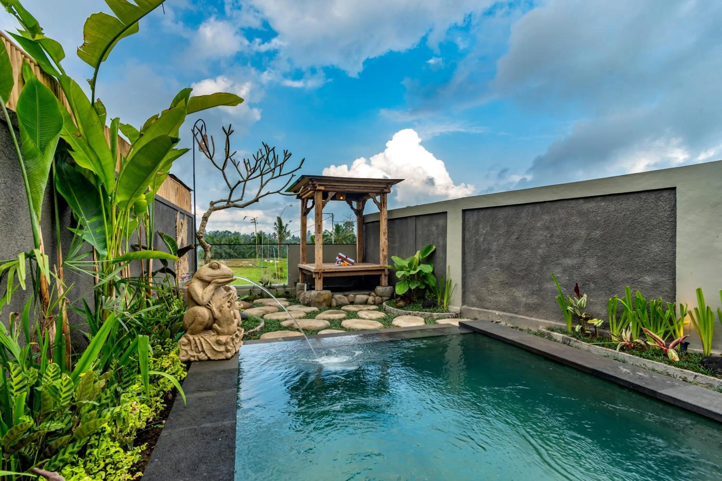 Pool view in Shankara Villa Ubud by Dhananjaya Hospitality