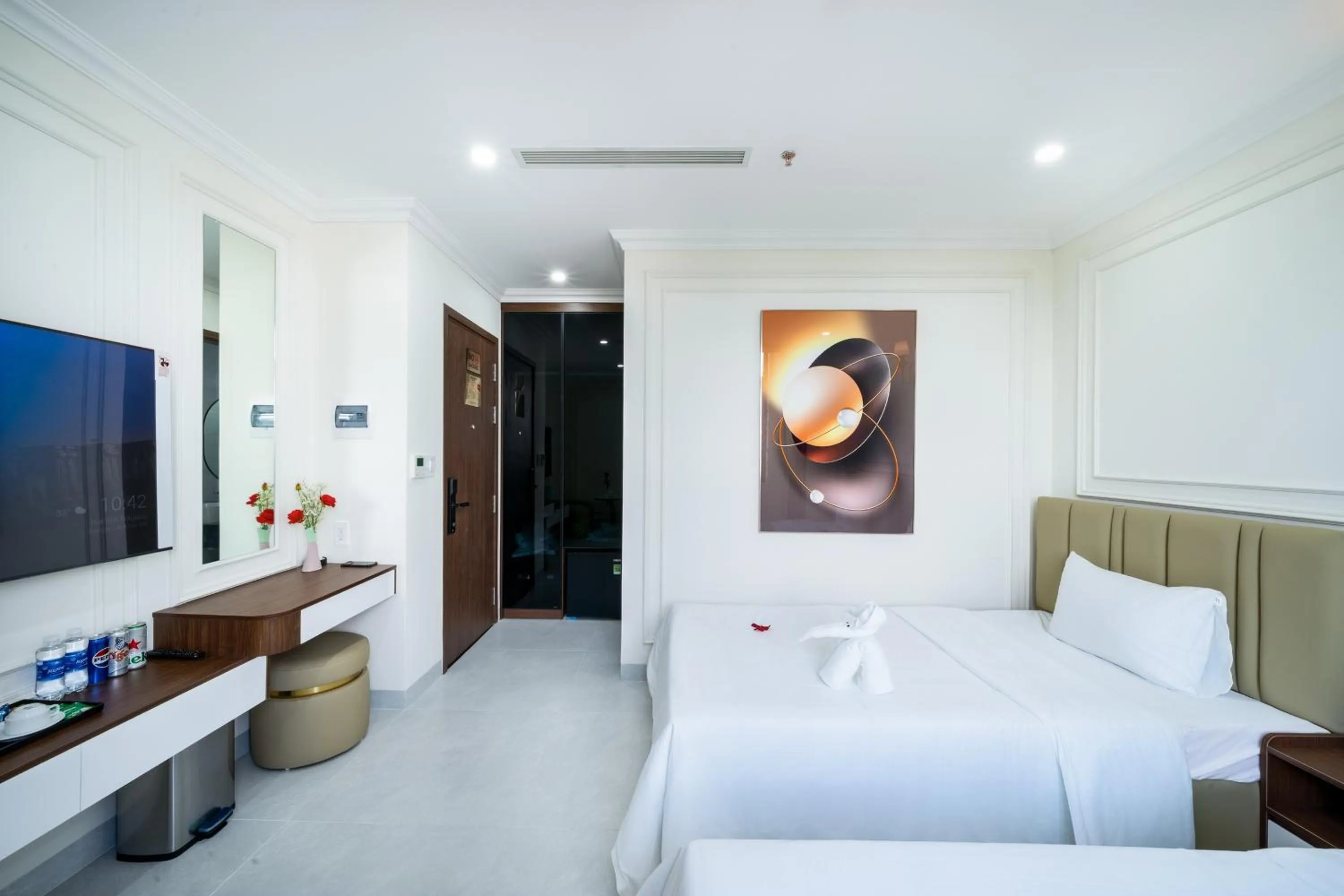 Bed in Tourane Boutique Hotel